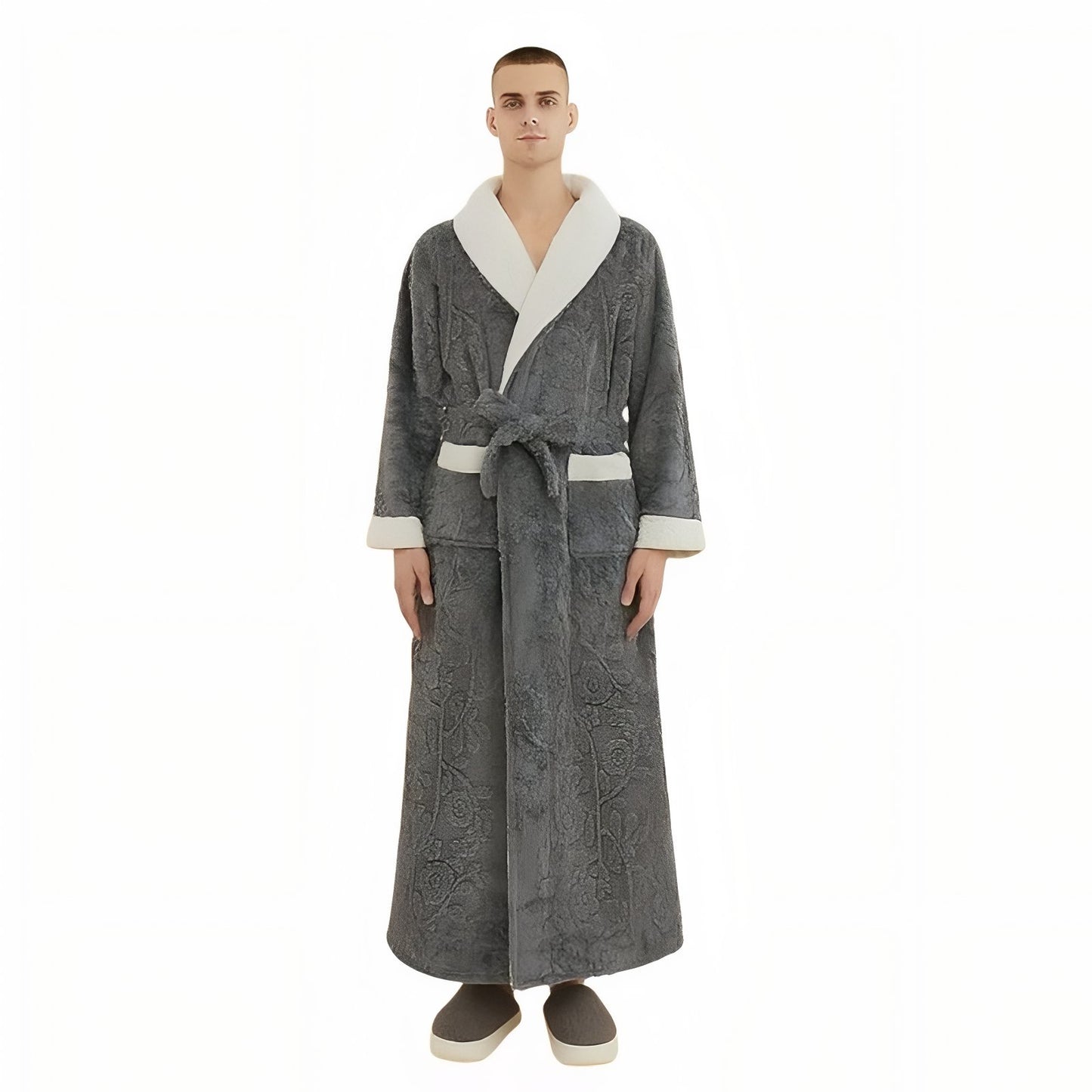Peignoir Capuche Homme et Femme Assortis Gris Foncé (Homme) M