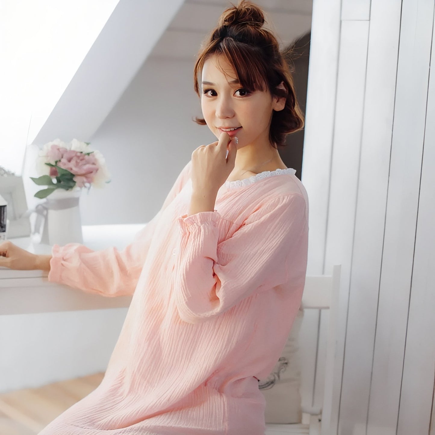 Chemise de Nuit Coton Romantique