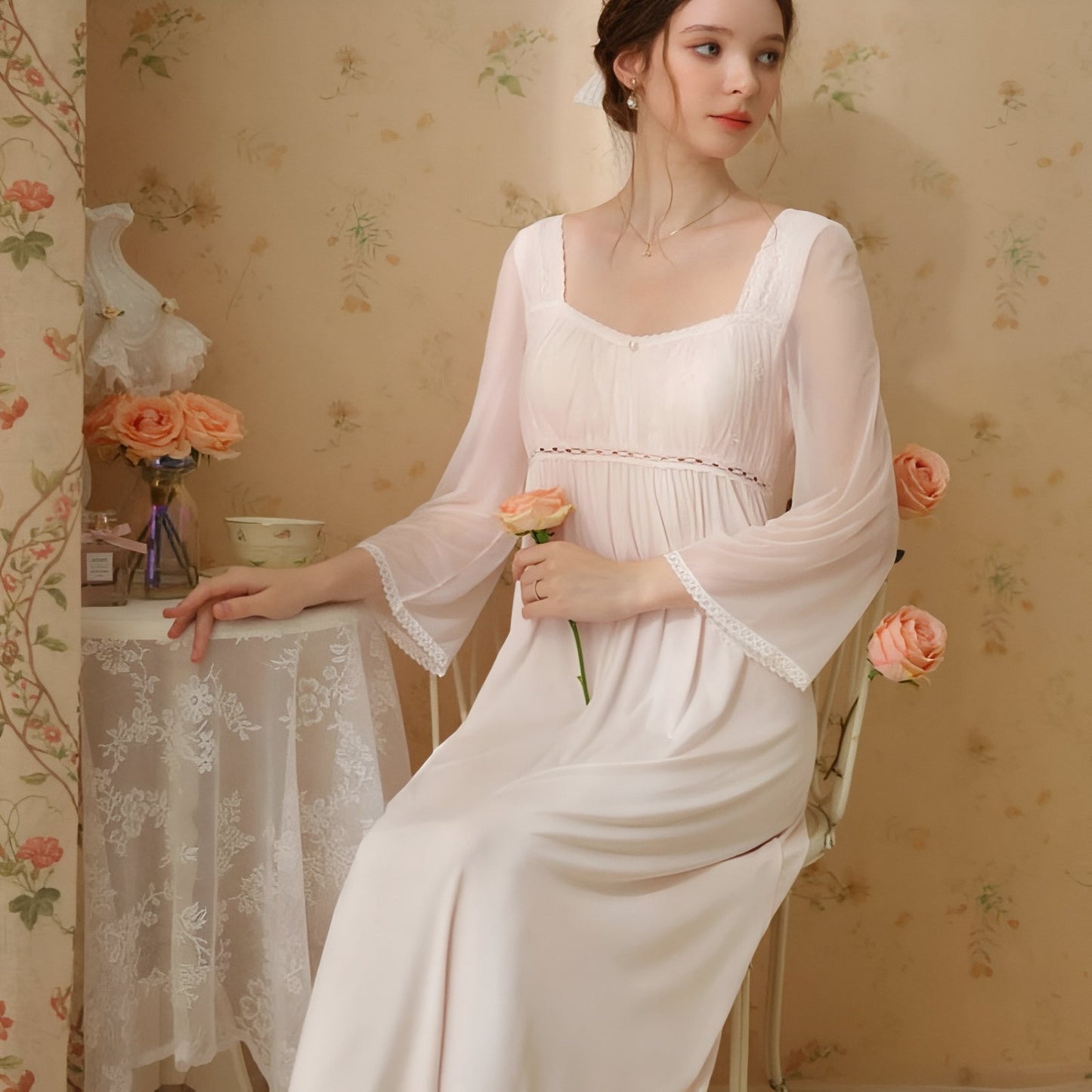 Chemise de Nuit Romantique Victorienne