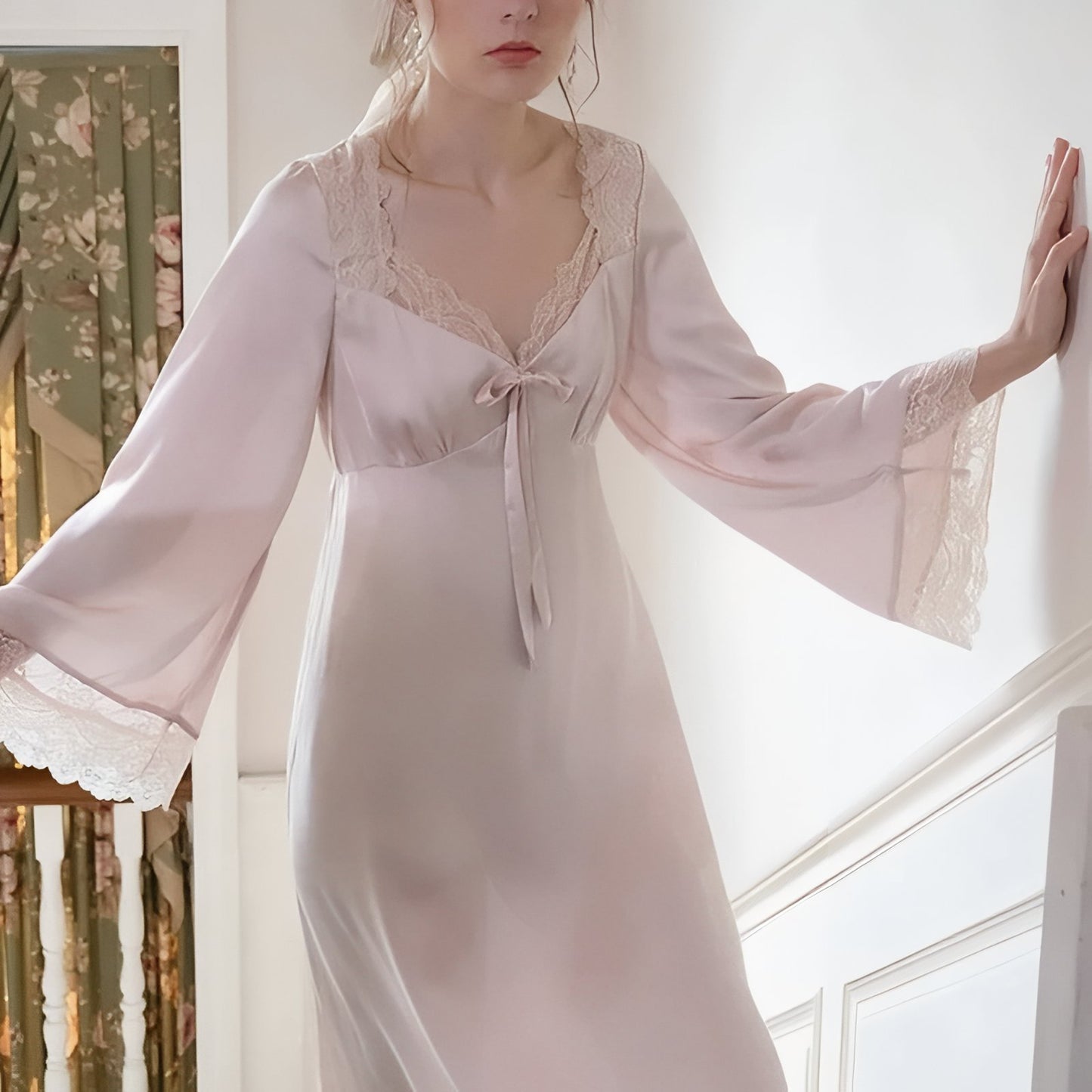 Chemise de Nuit Manches Longues Vintage