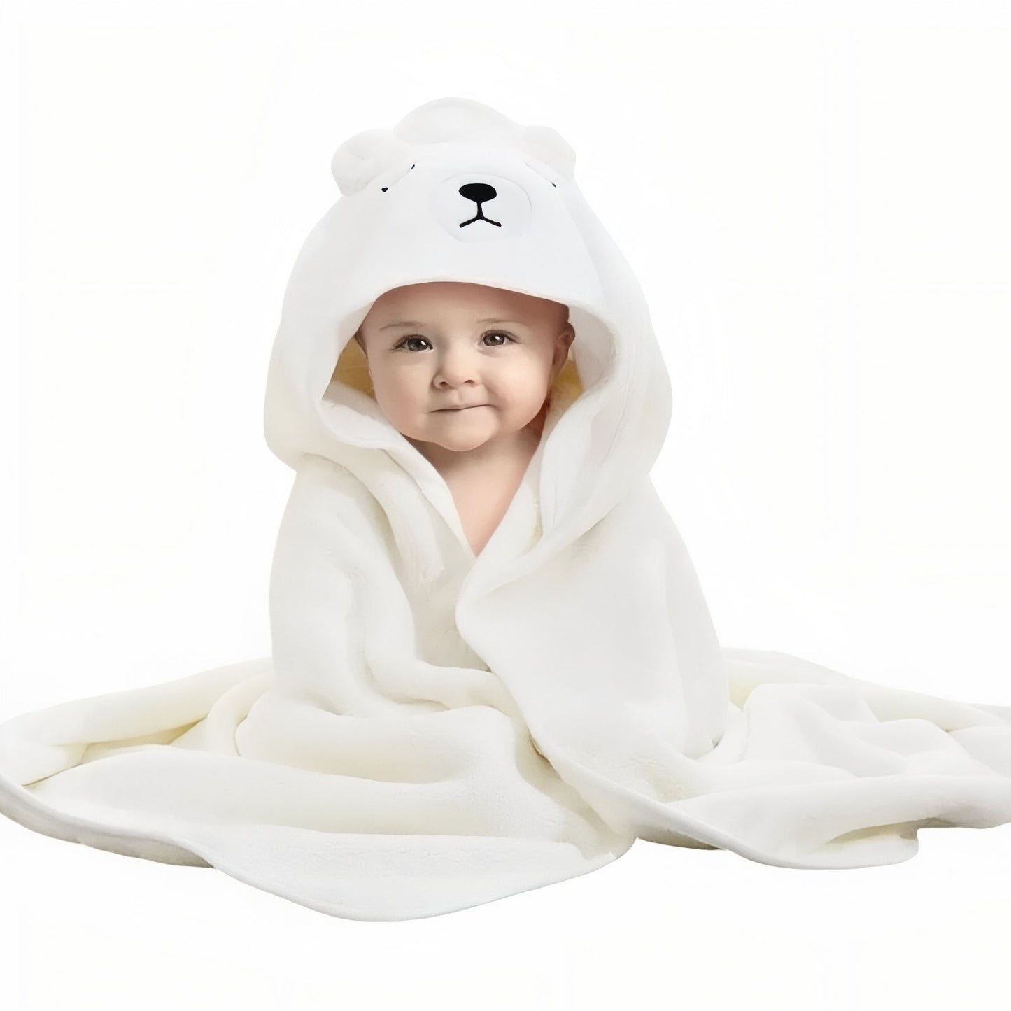 Sortie de Bain avec Capuche Bébé Blanc