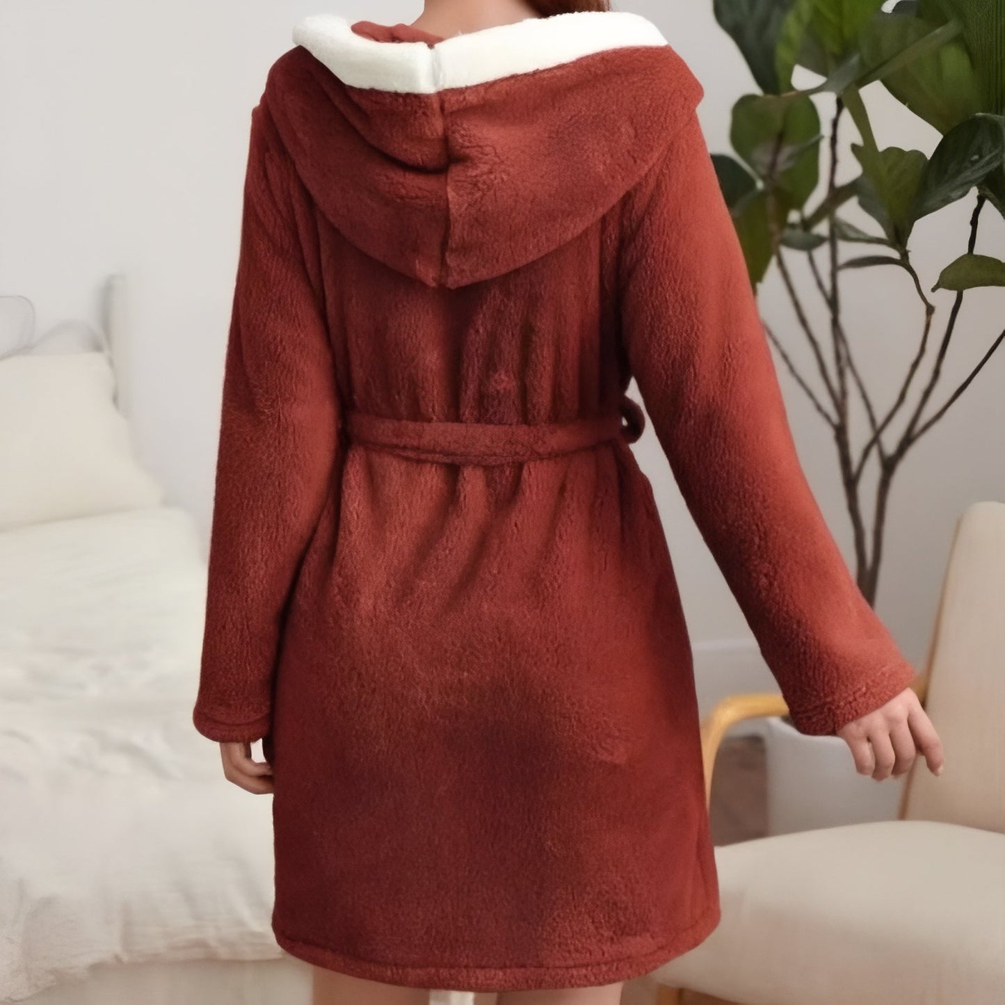 Peignoir Capuche Polaire Femme