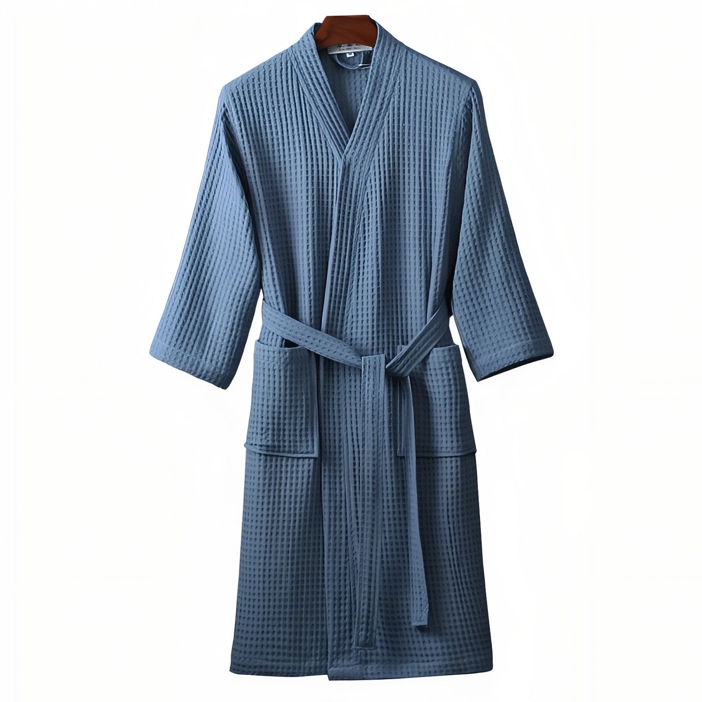 Peignoir de Bain Homme Nid d'Abeille Bleu M