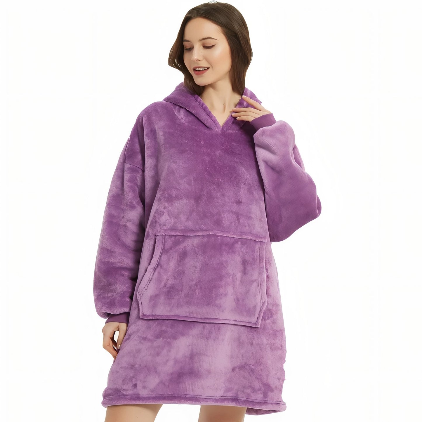 Sweat à Capuche Polaire Femme Violet