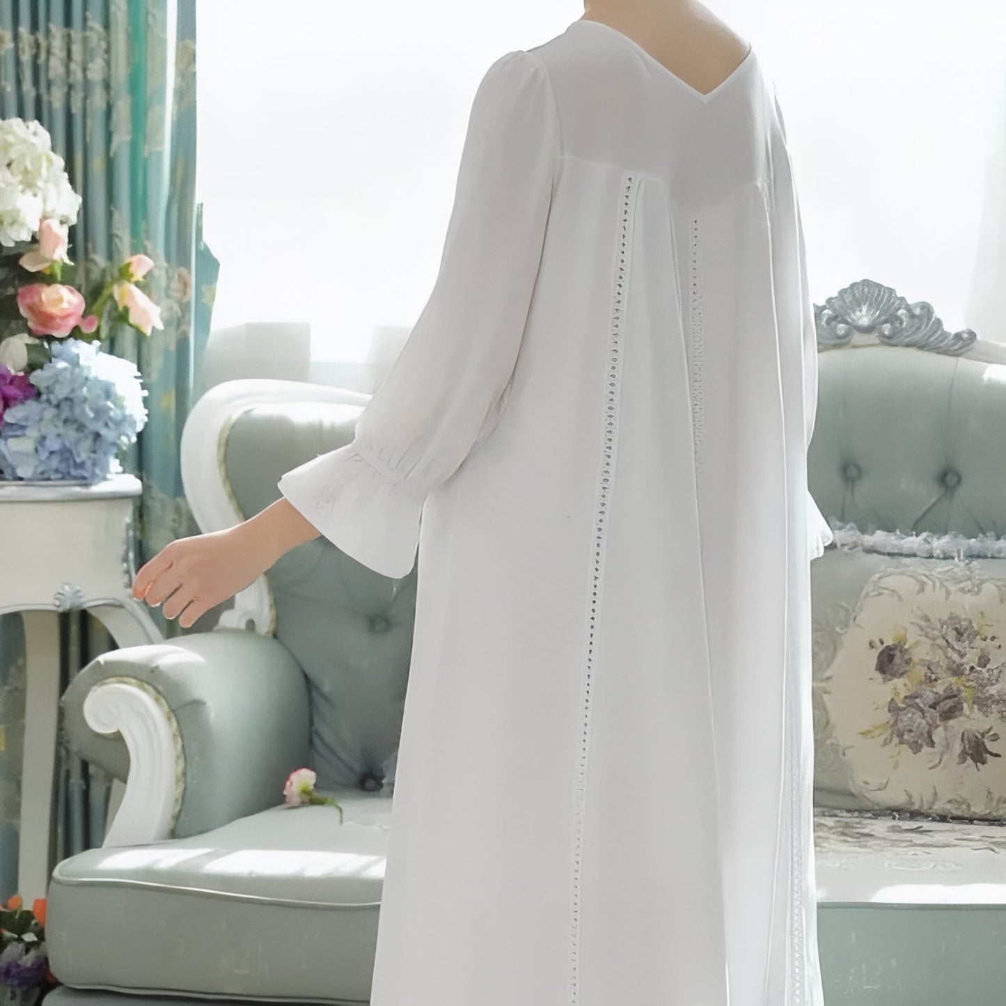 Chemise de Nuit Longue Romantique Vintage