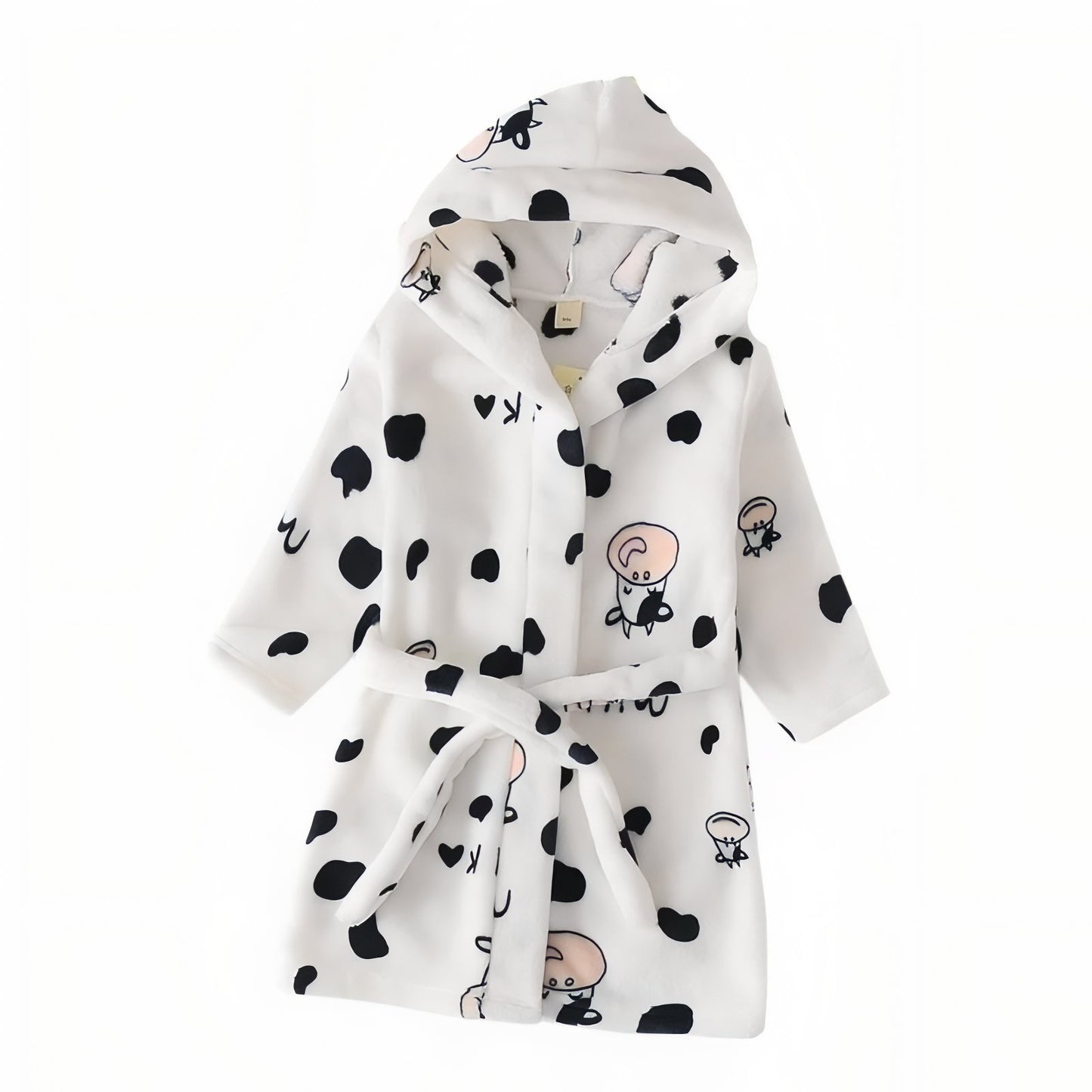 Peignoir Doux Enfant 3 ans Blanc et Noir 3 ans (taille 100cm)