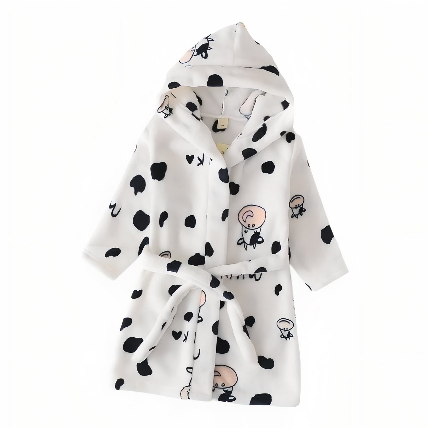 Peignoir Sortie de Bain Enfant Blanc et Noir 2-3 ans