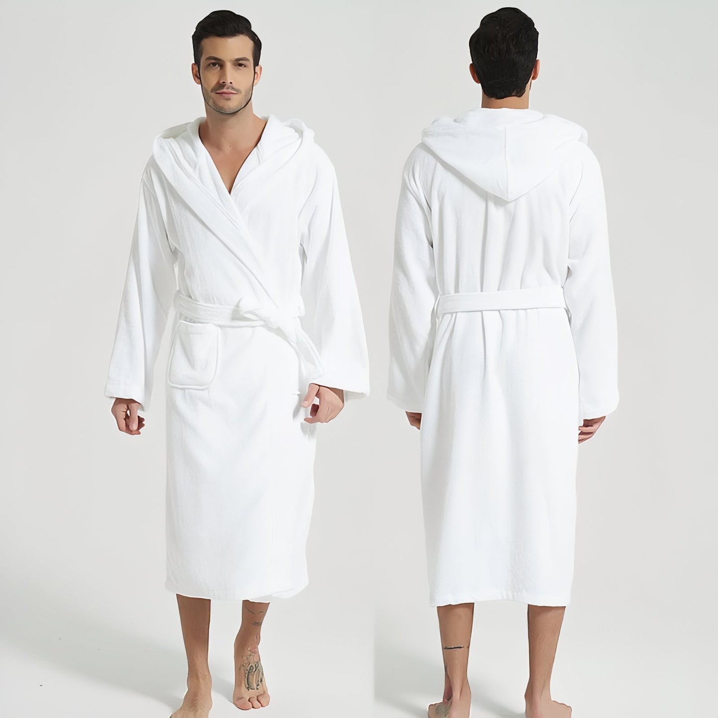 Peignoir Coton Eponge Col Châle Unisexe