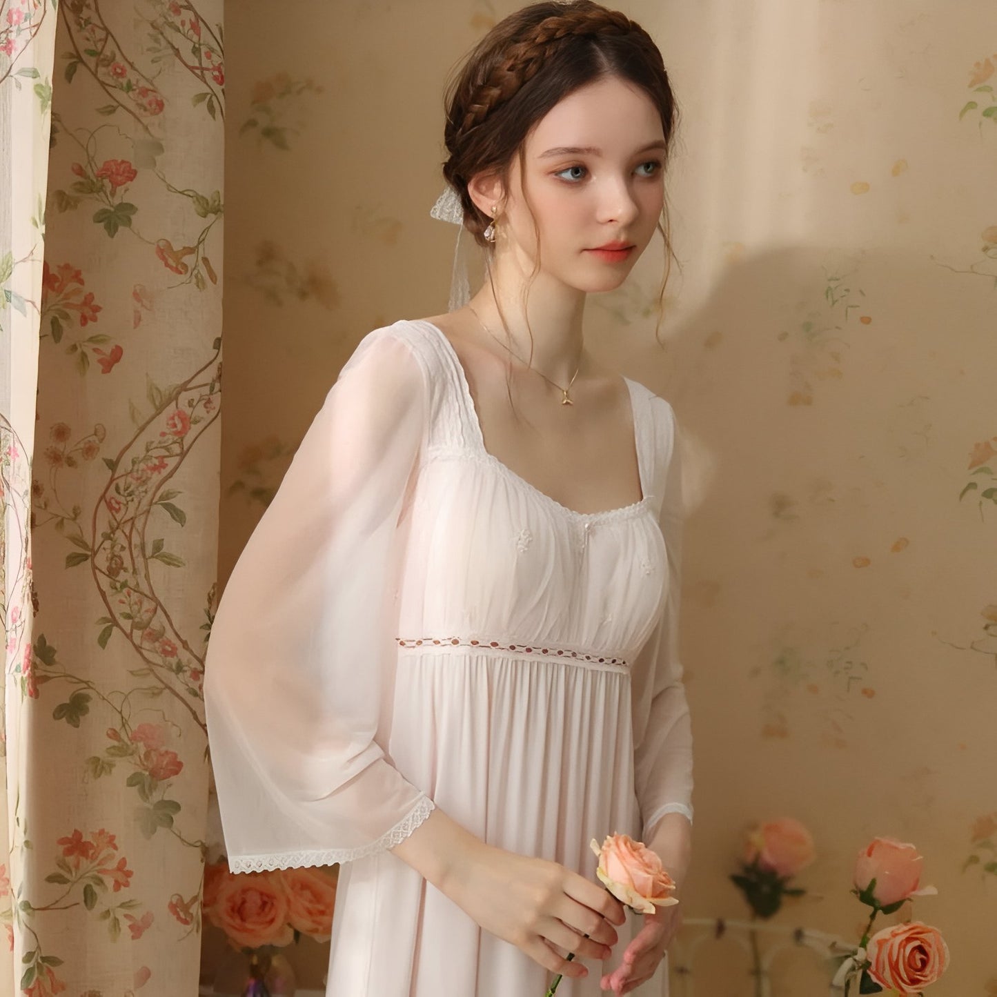 Chemise de Nuit Romantique Victorienne