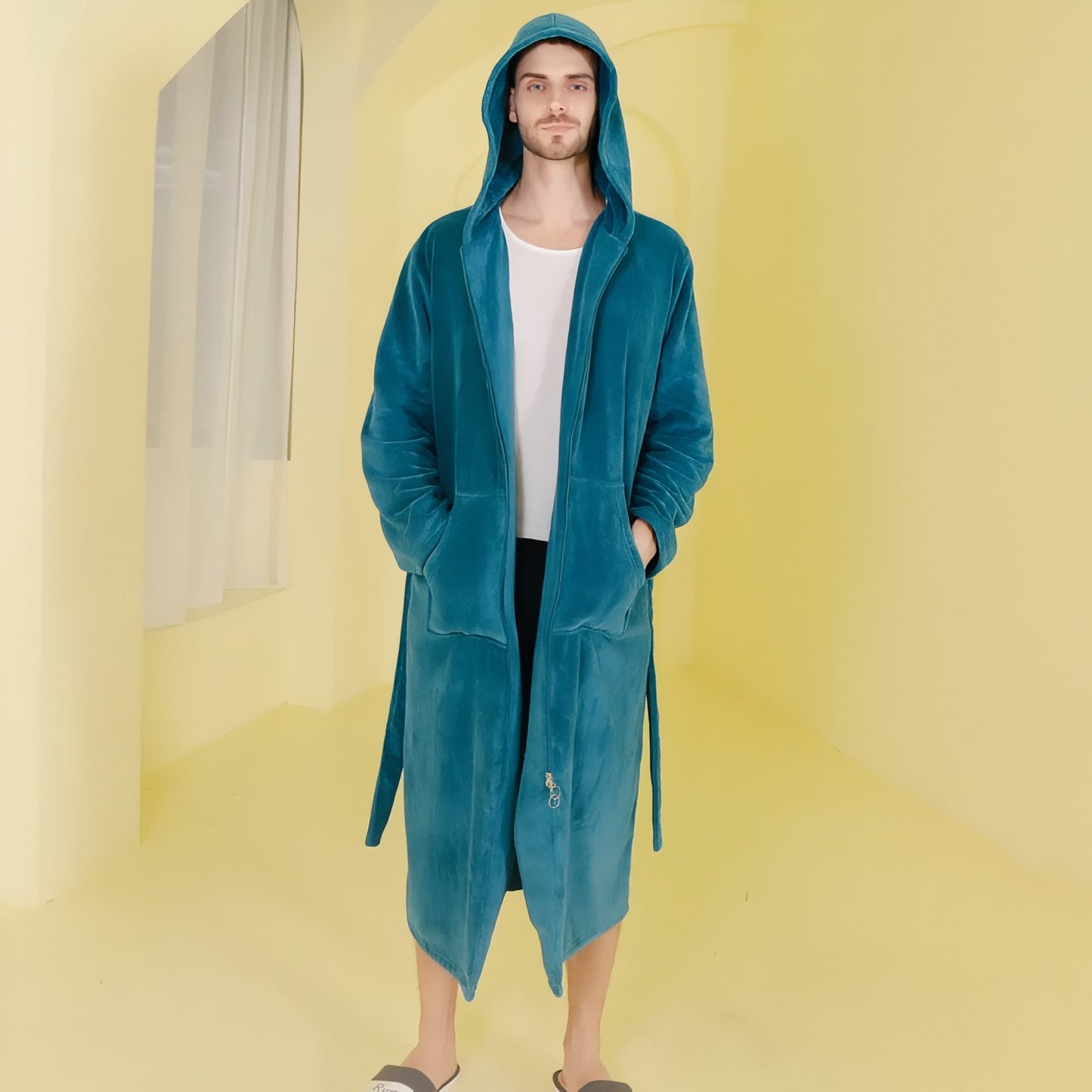 Peignoir de Bain Eponge Homme avec Capuche