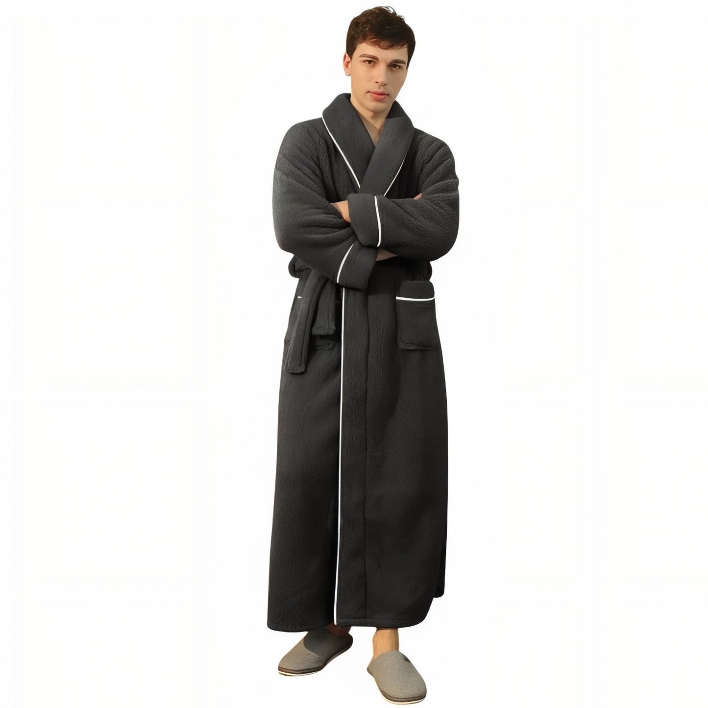 Peignoir Homme et Femme Assortis Gris Charbon (Homme) M