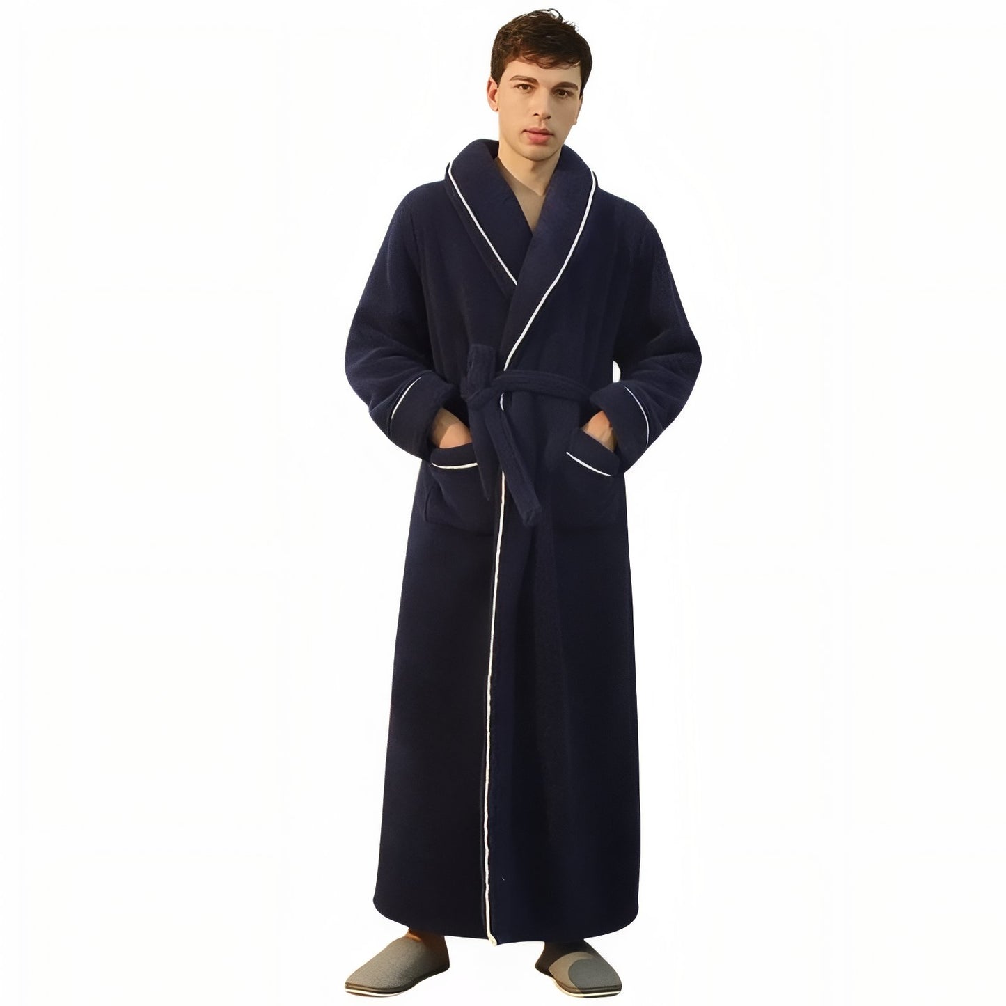 Peignoir Homme et Femme Assortis Bleu Marine (Homme) M