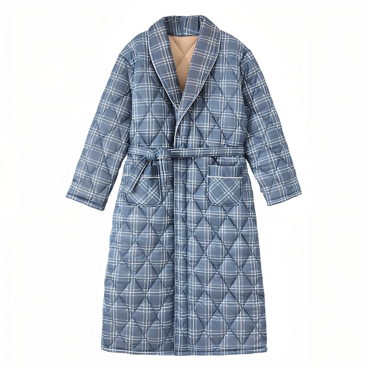 Peignoir Coton Matelassé Bleu Ciel L