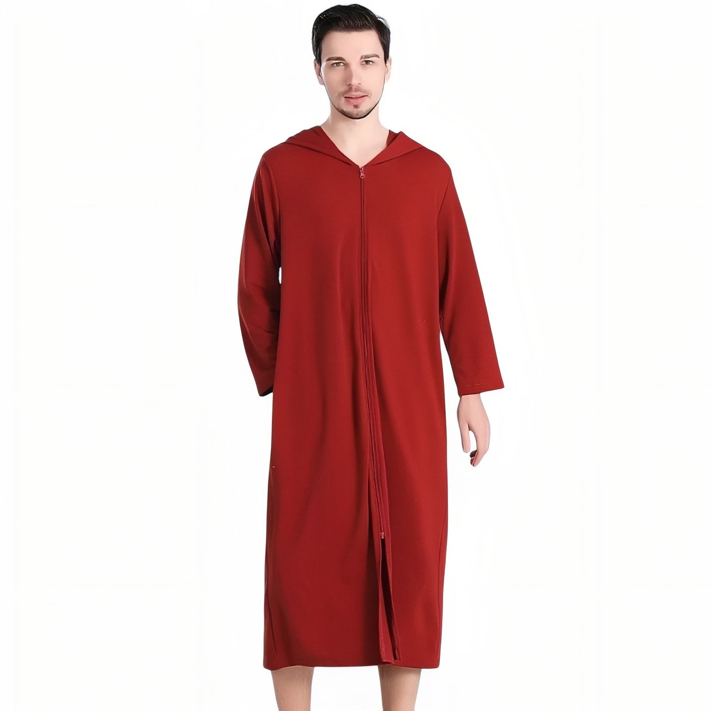Peignoir Robe de Chambre Zippé Rouge (Homme) M