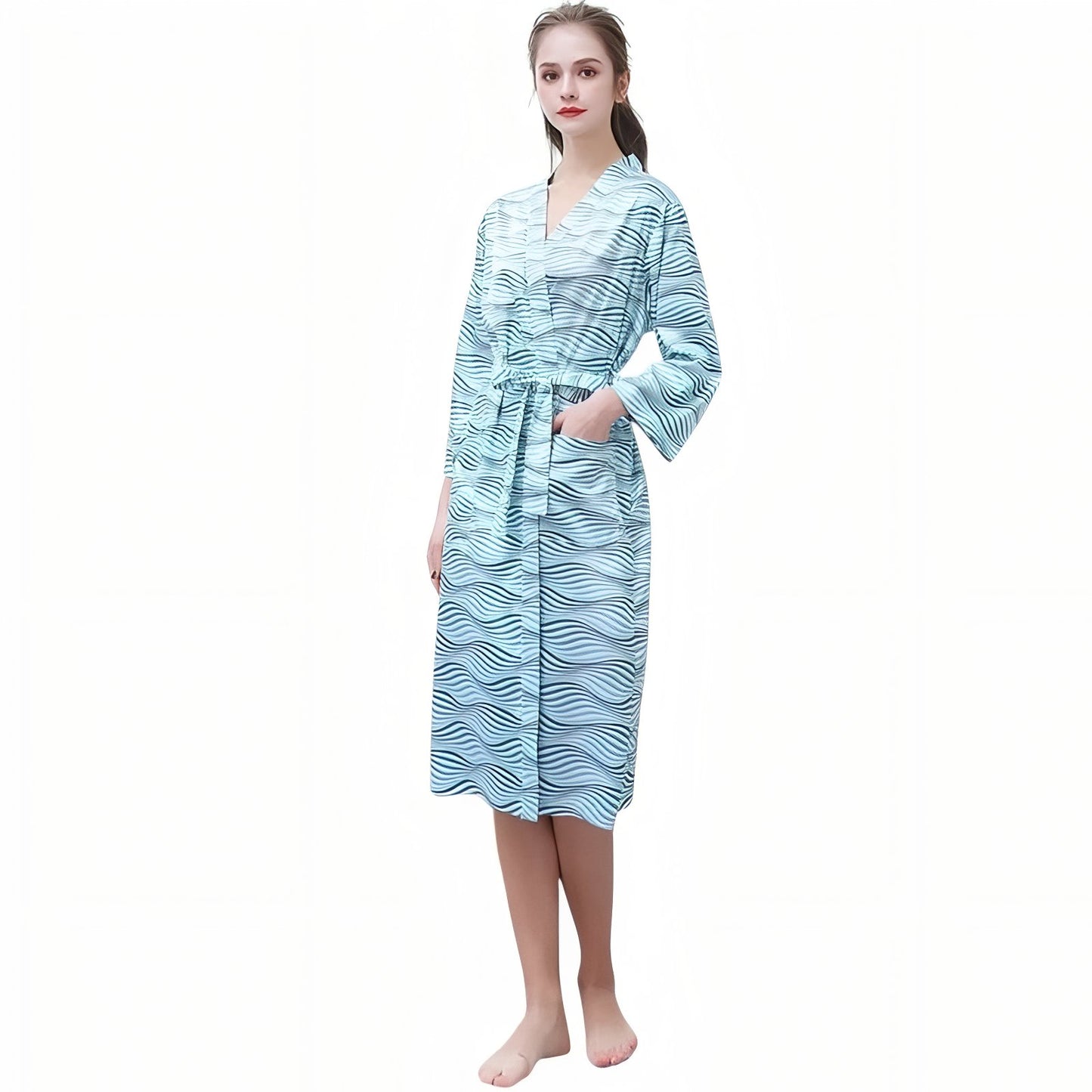 Peignoir Léger Duo Couple Bleu Clair (Femme) M