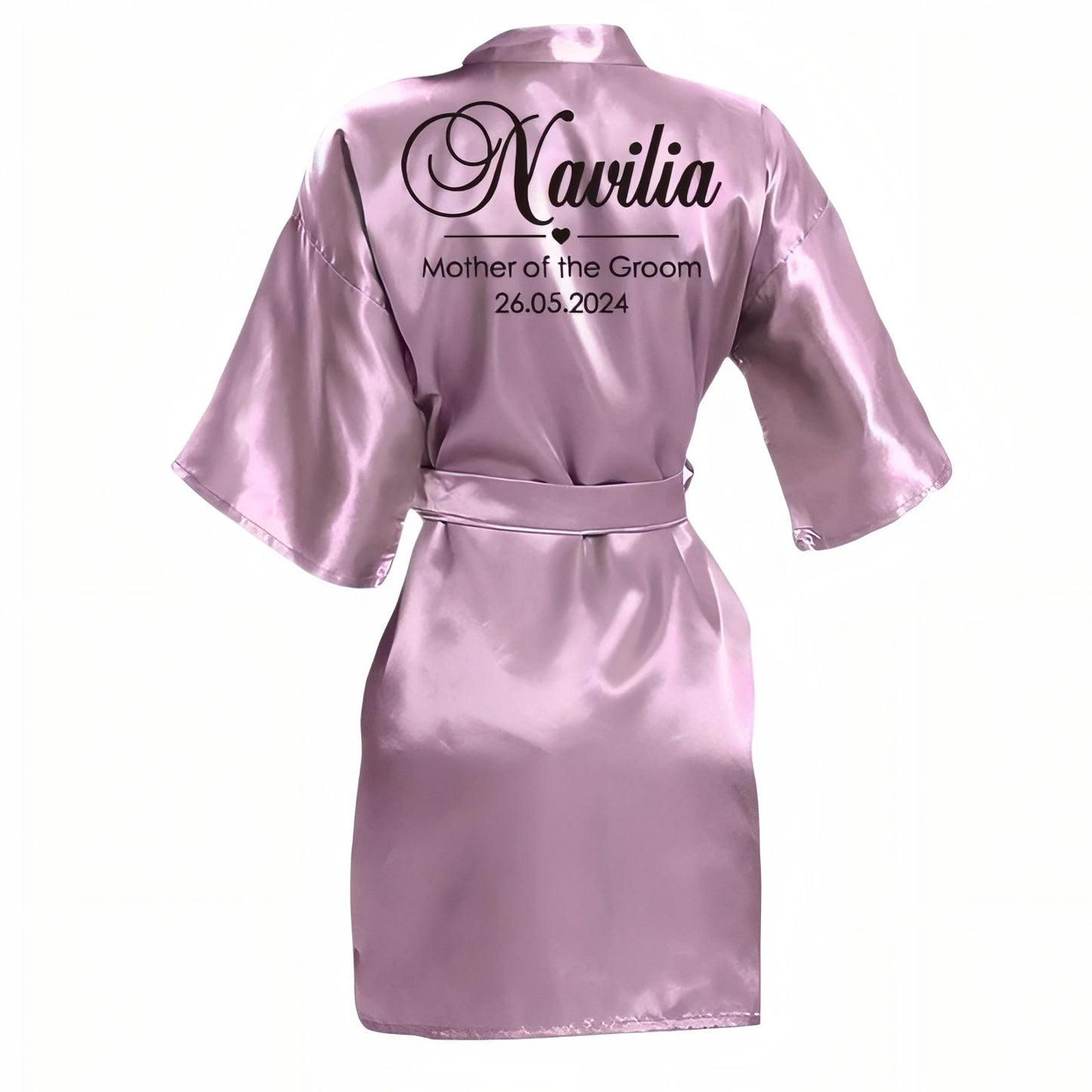 Peignoir Satin Personnalisé Mariage Violet S