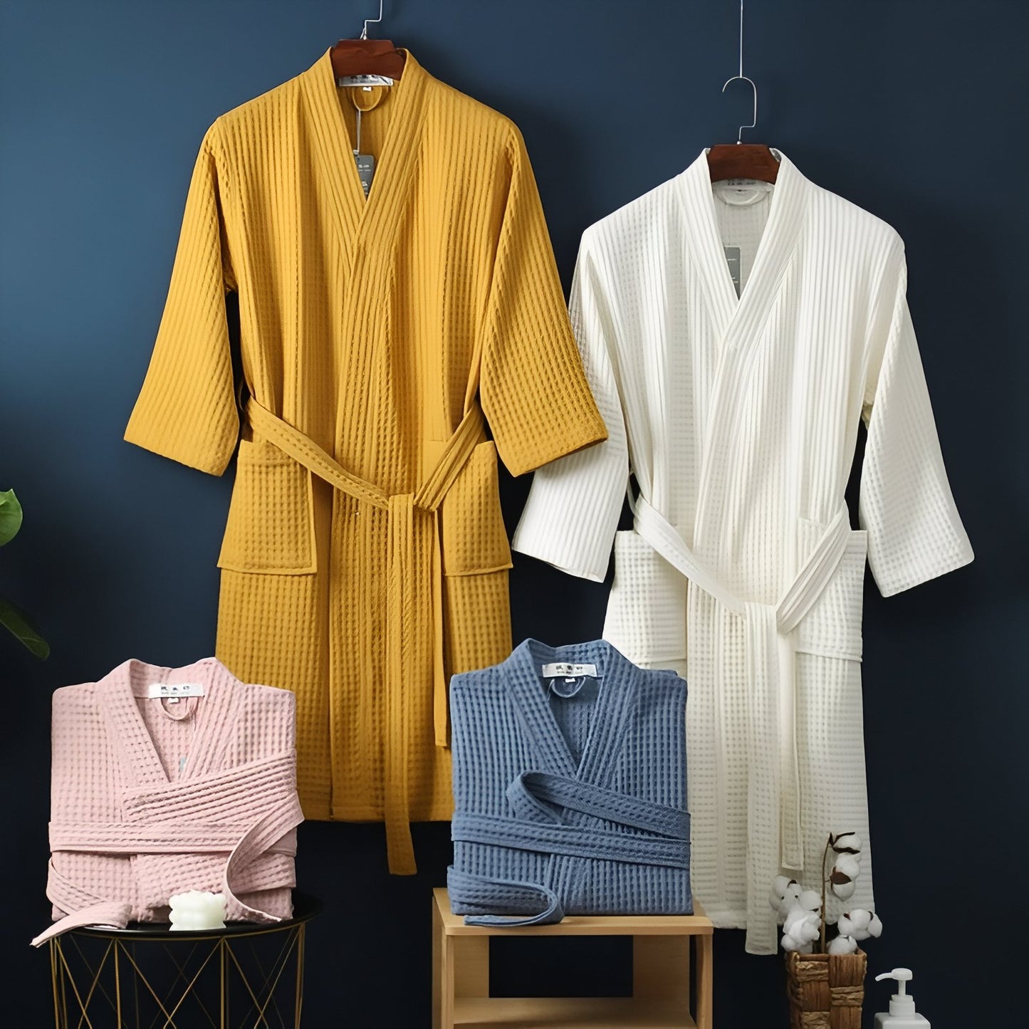 Peignoir de Bain Homme Nid d'Abeille