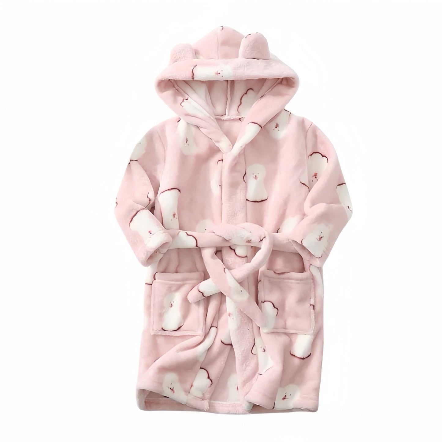 Peignoir de Bain Animaux Enfant Rose Hivernal 2-3 ans