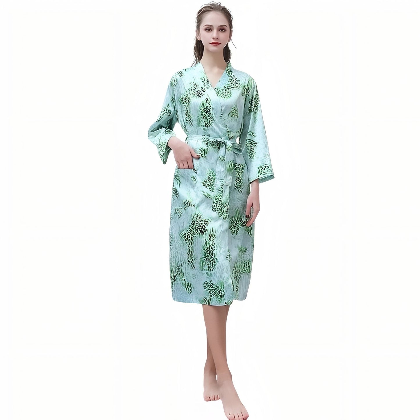 Peignoir Léger Duo Couple Vert Clair (Femme) M