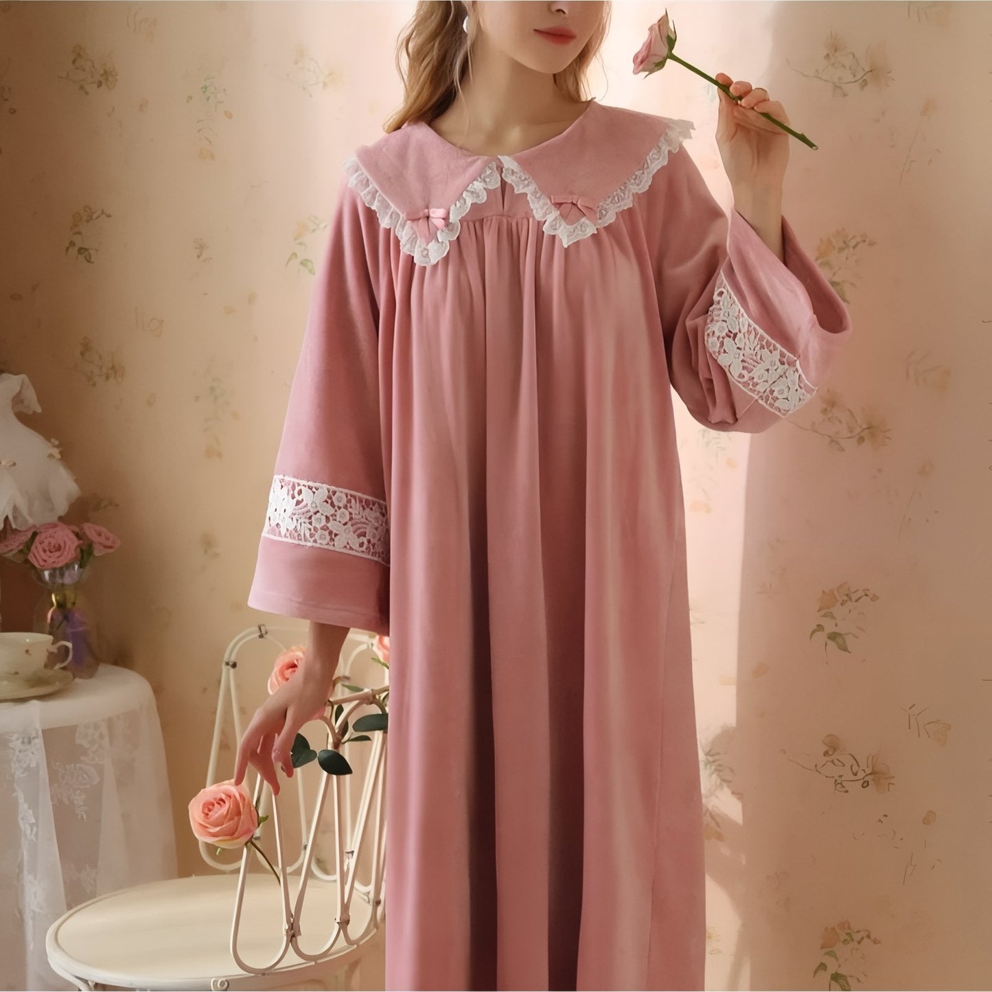 Chemise de Nuit Femme Rose