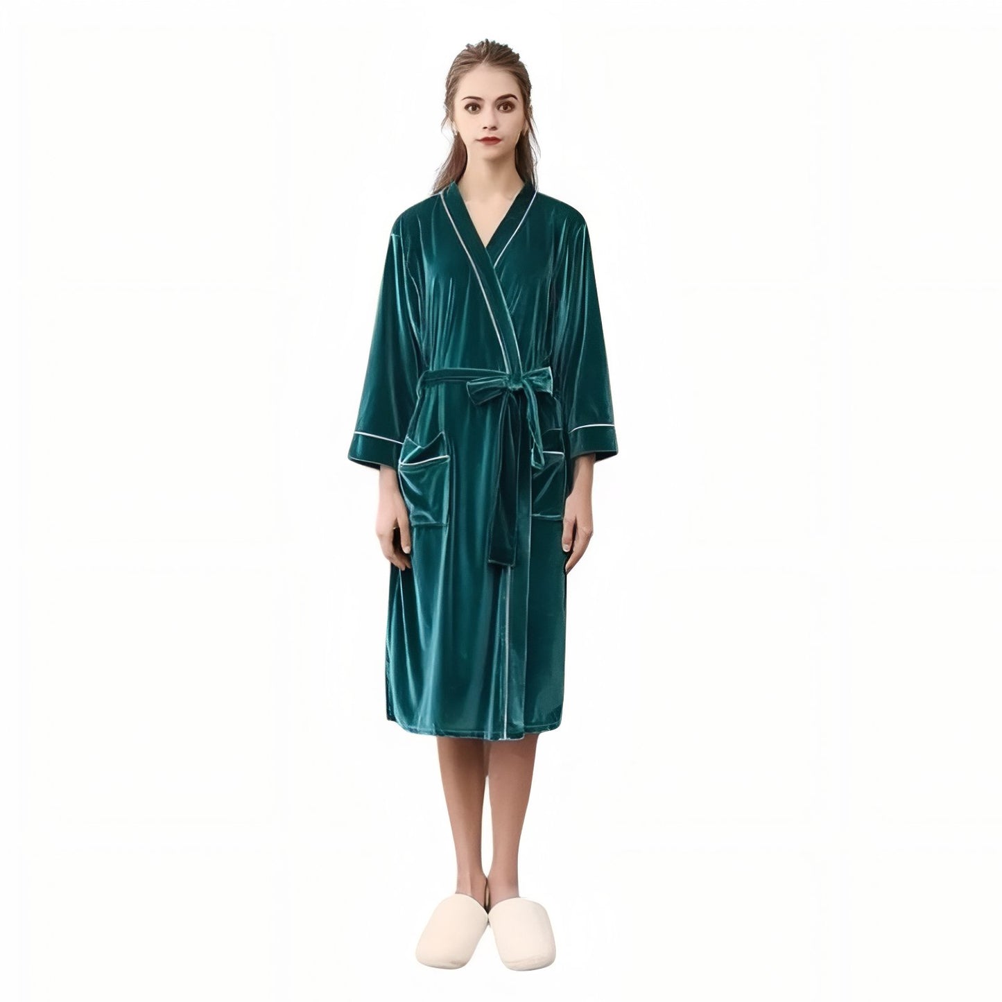 Peignoir Assorti Couple Turquoise Émeraude (Femme) M