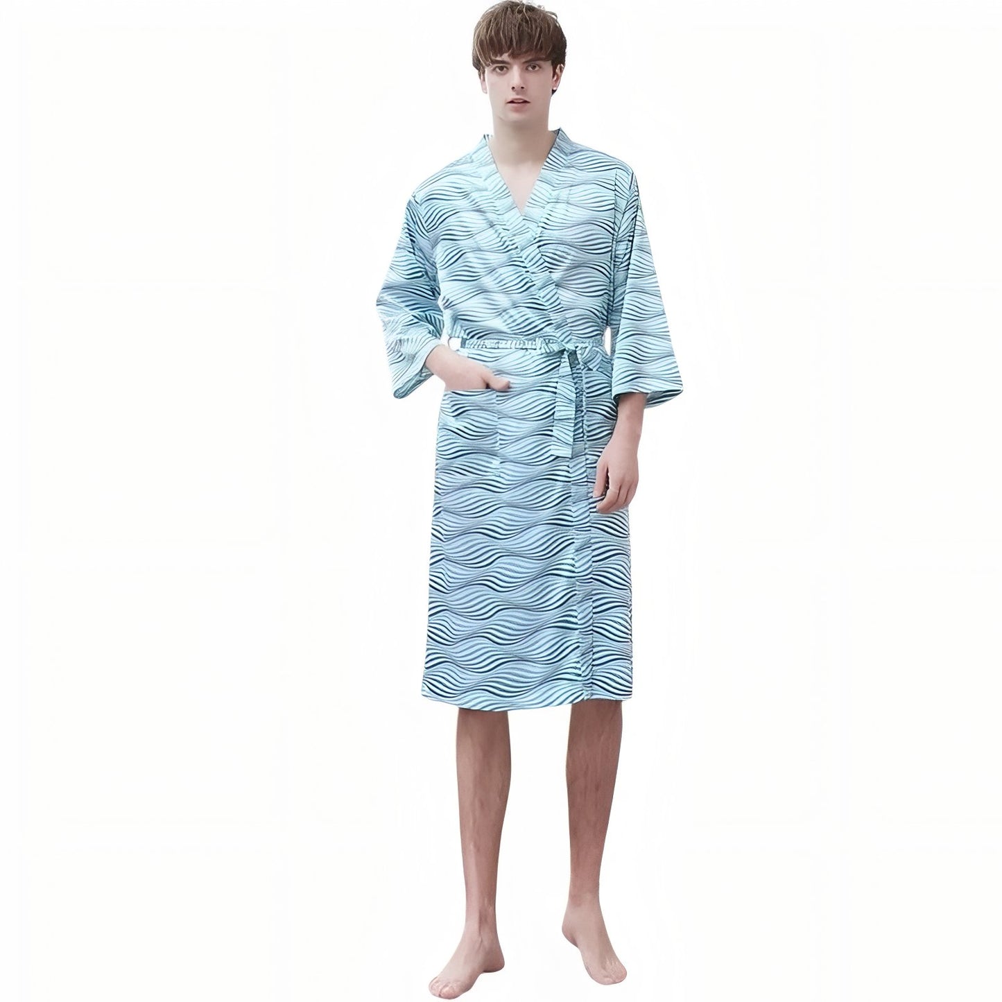 Peignoir Léger Duo Couple Bleu Clair (Homme) M
