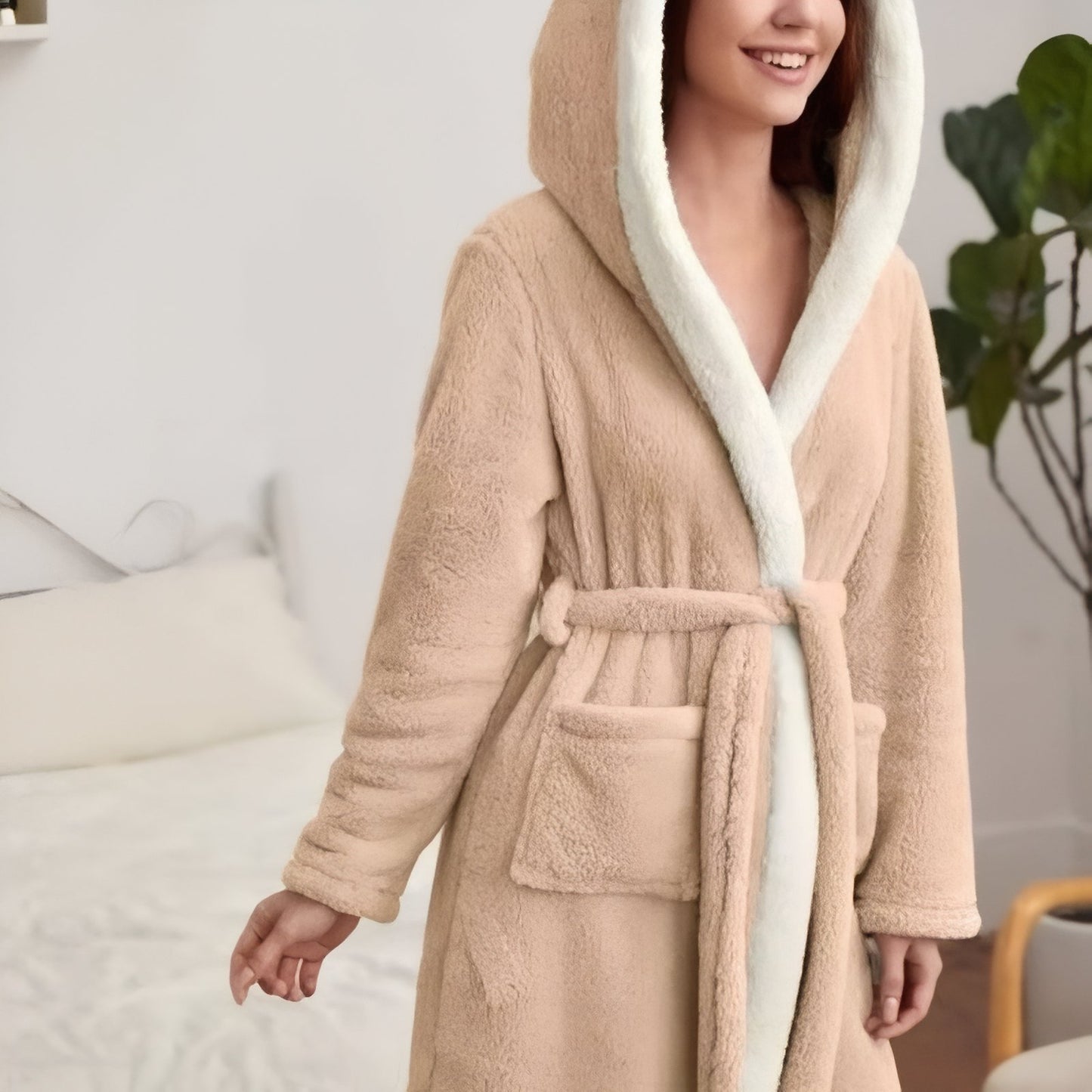 Peignoir Capuche Polaire Femme