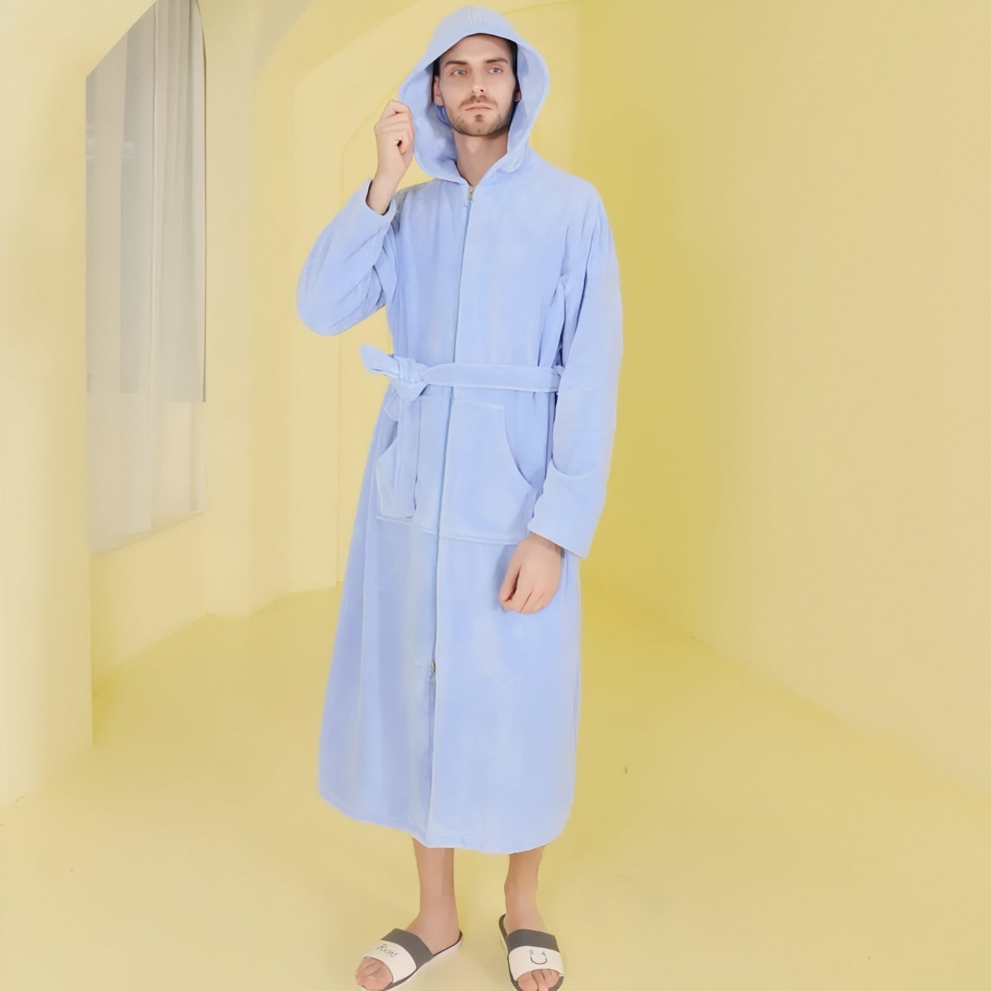 Peignoir de Bain Eponge Homme avec Capuche