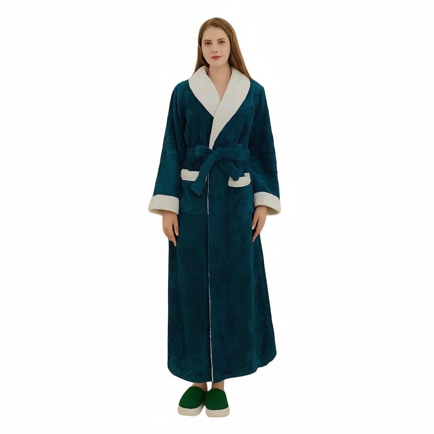 Peignoir Capuche Homme et Femme Assortis Vert Émeraude (Femme) M
