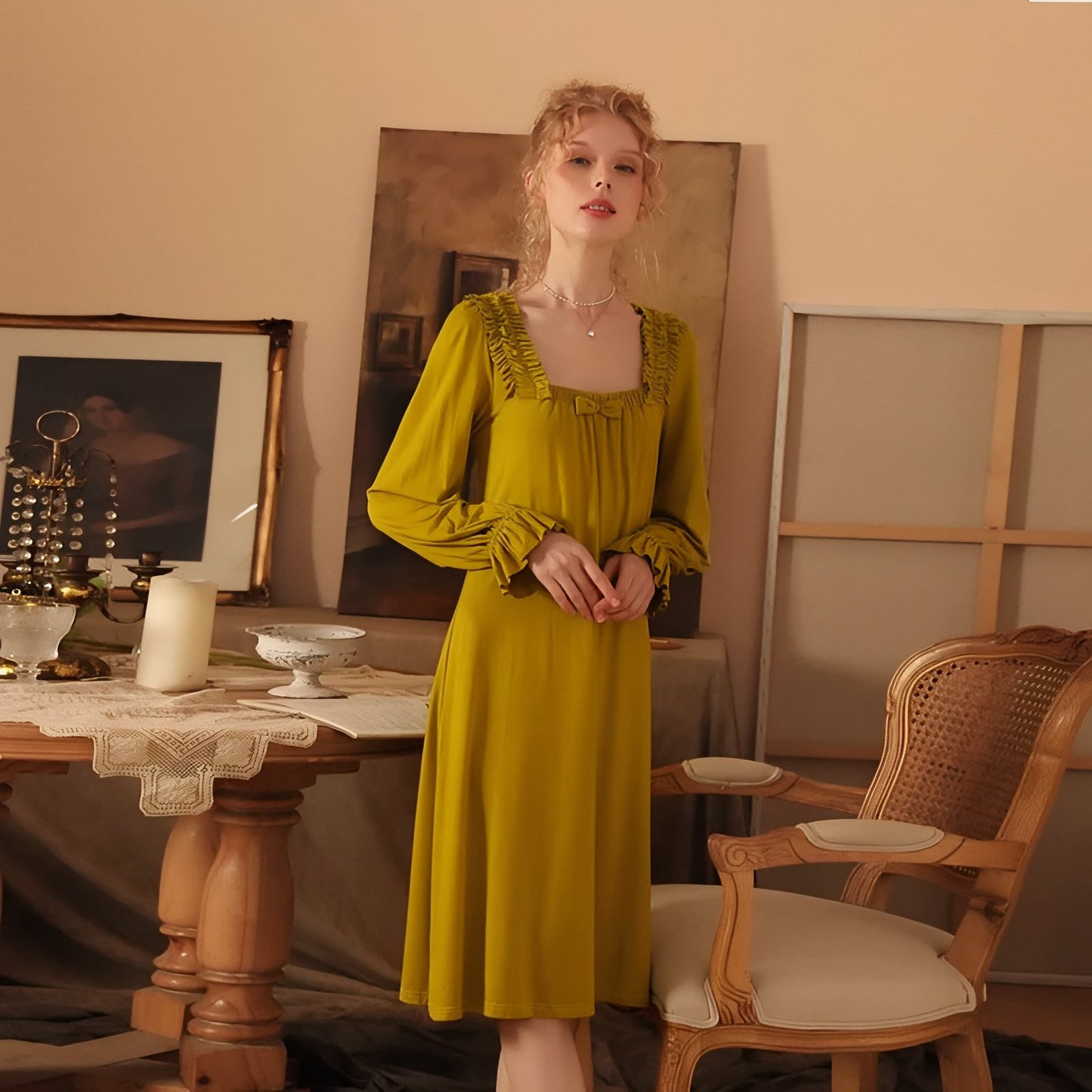 Chemise de Nuit Mi Longue Vintage