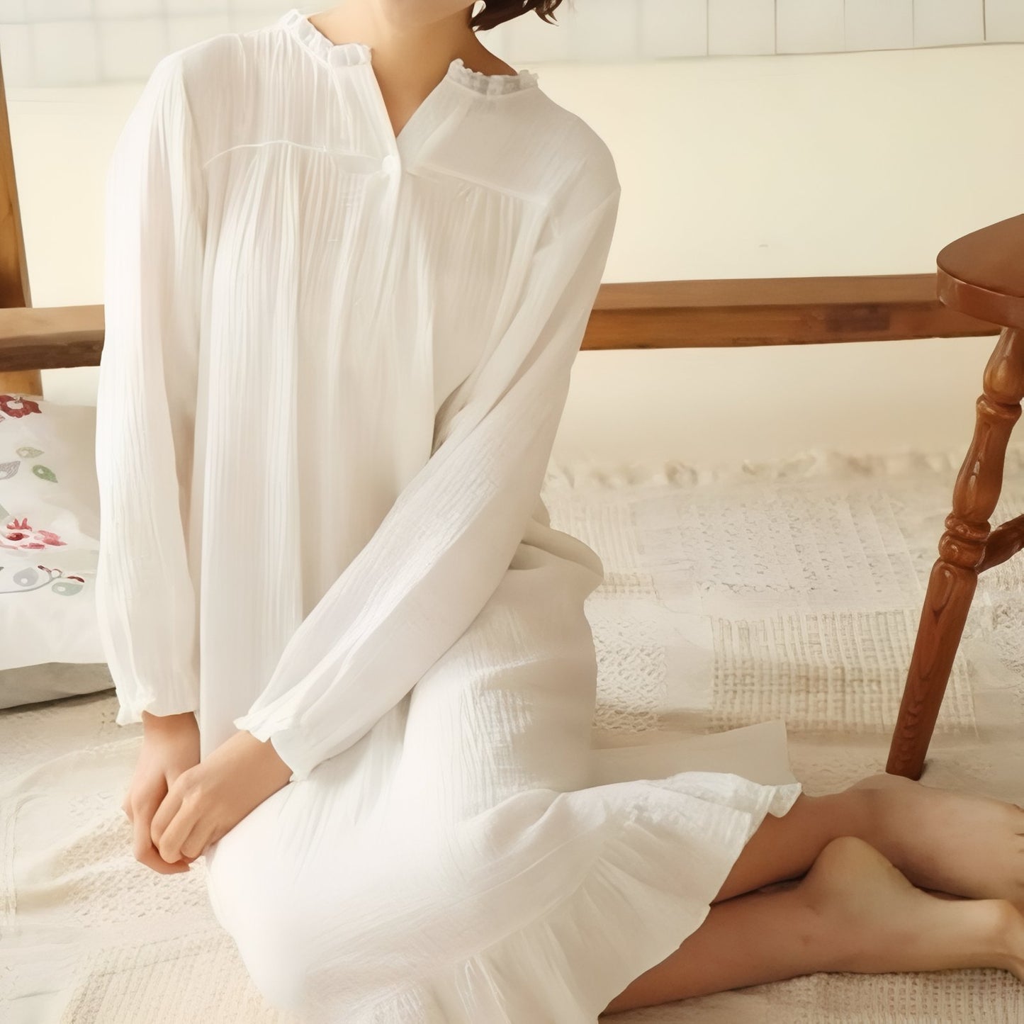 Chemise de Nuit Coton Romantique