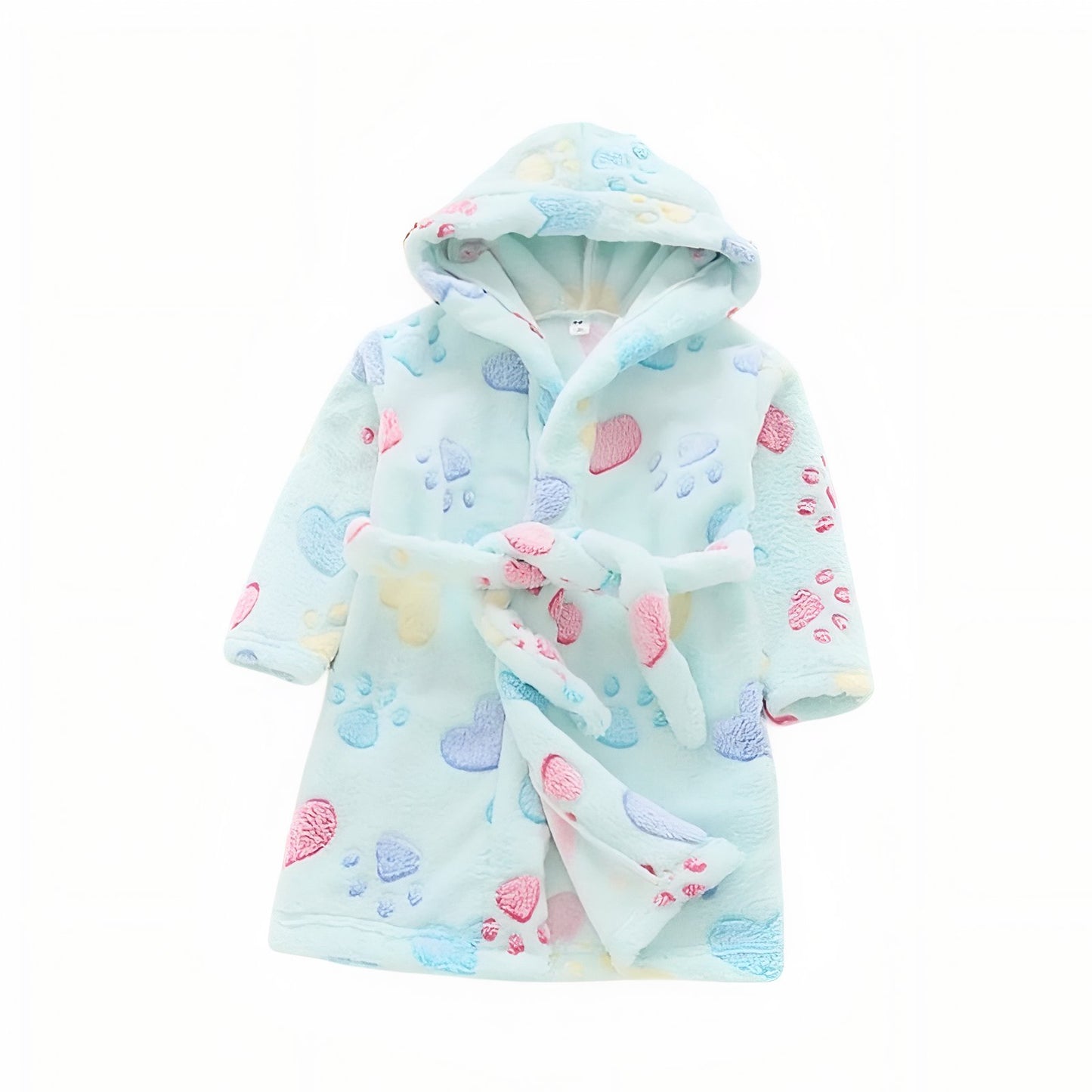 Peignoir Bain Capuche Enfant Bleu Clair 2-3 ans