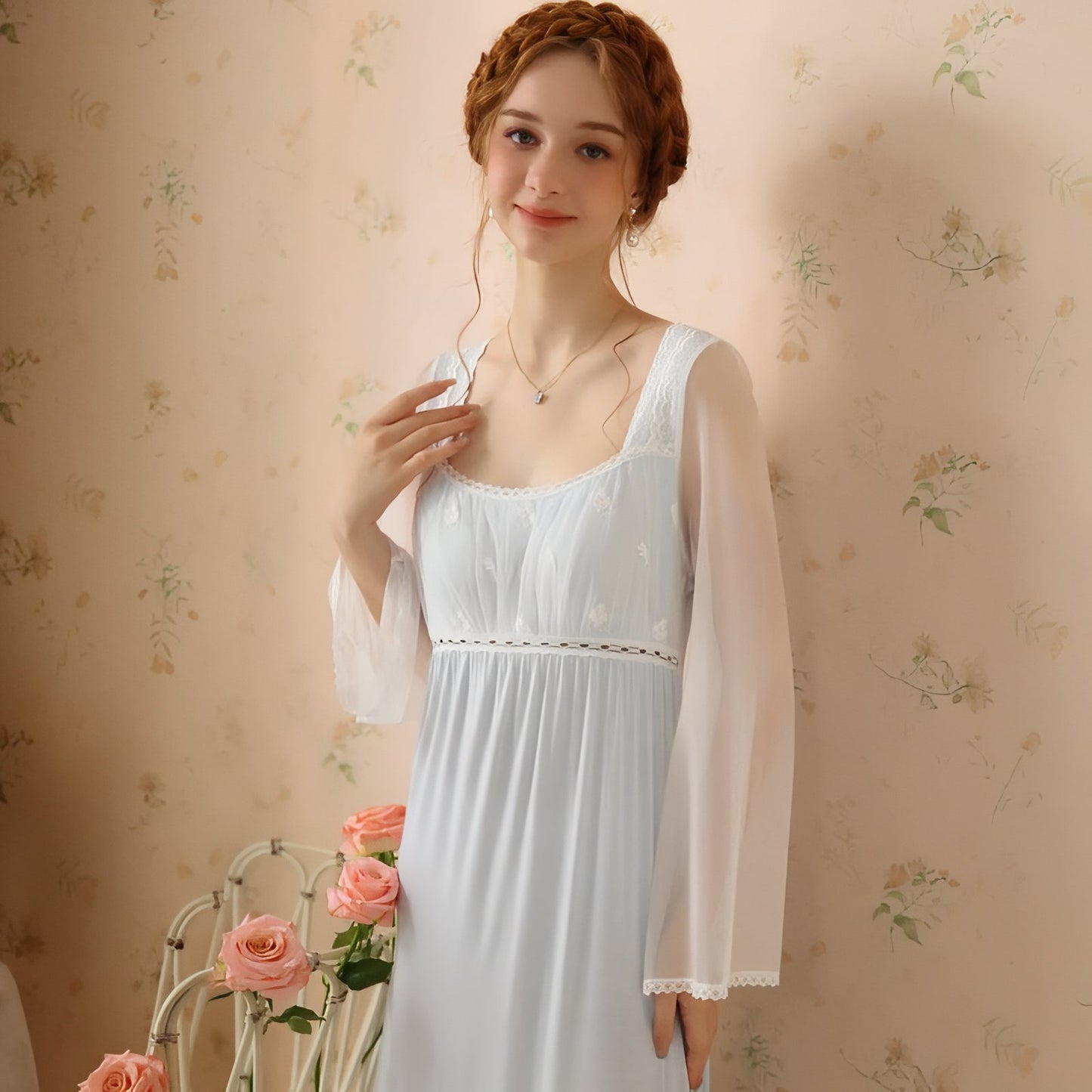 Chemise de Nuit Romantique Victorienne