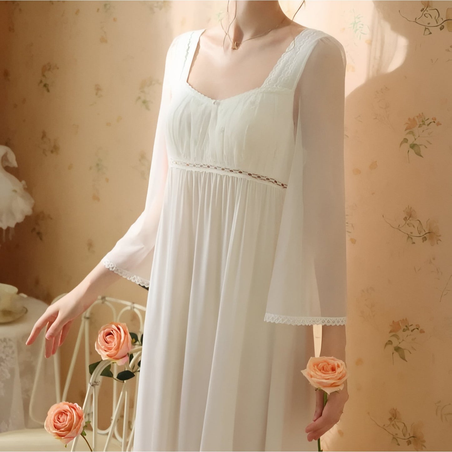 Chemise de Nuit Romantique Victorienne