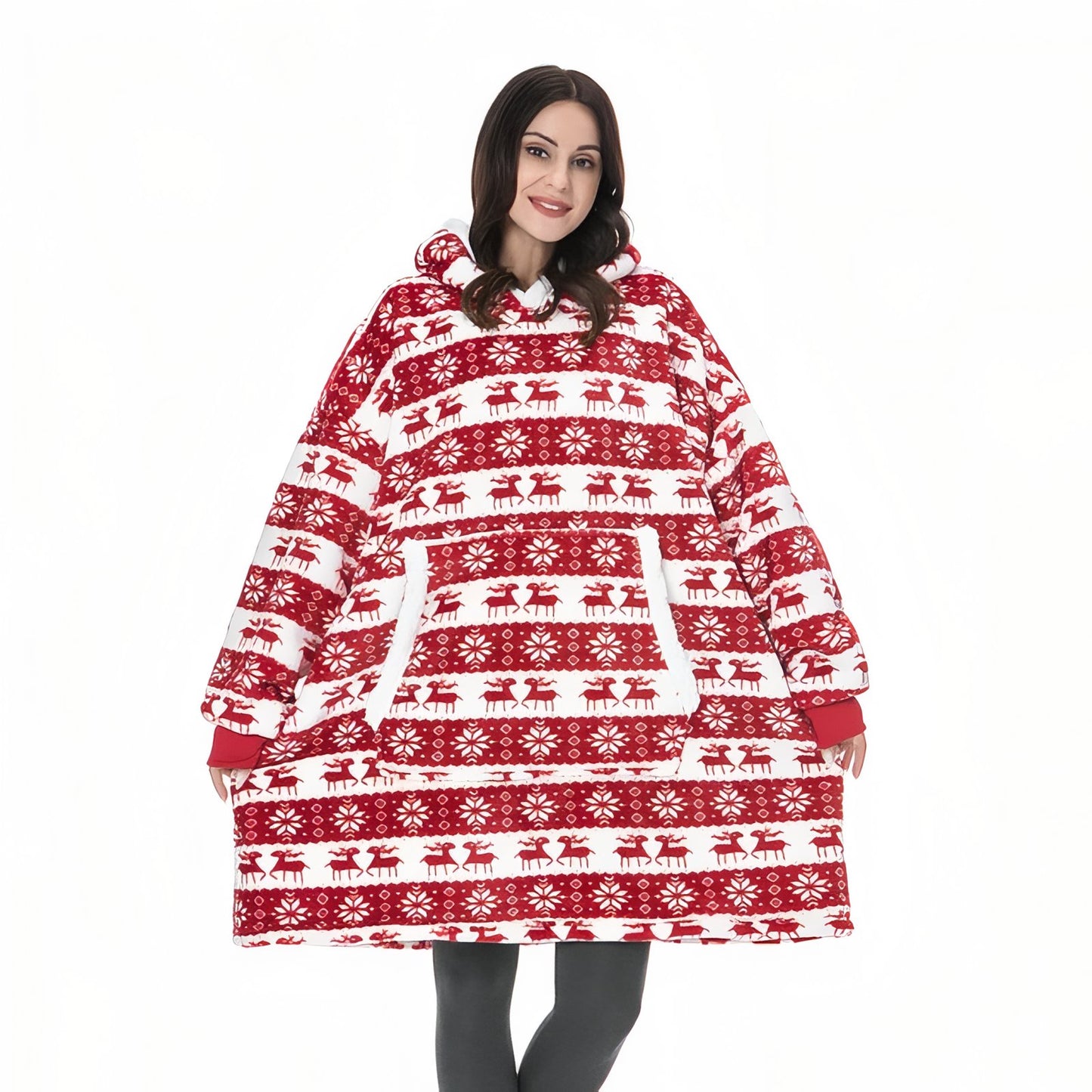 Sweat Plaid Rigolo Rouge Hivernal Taille Unique