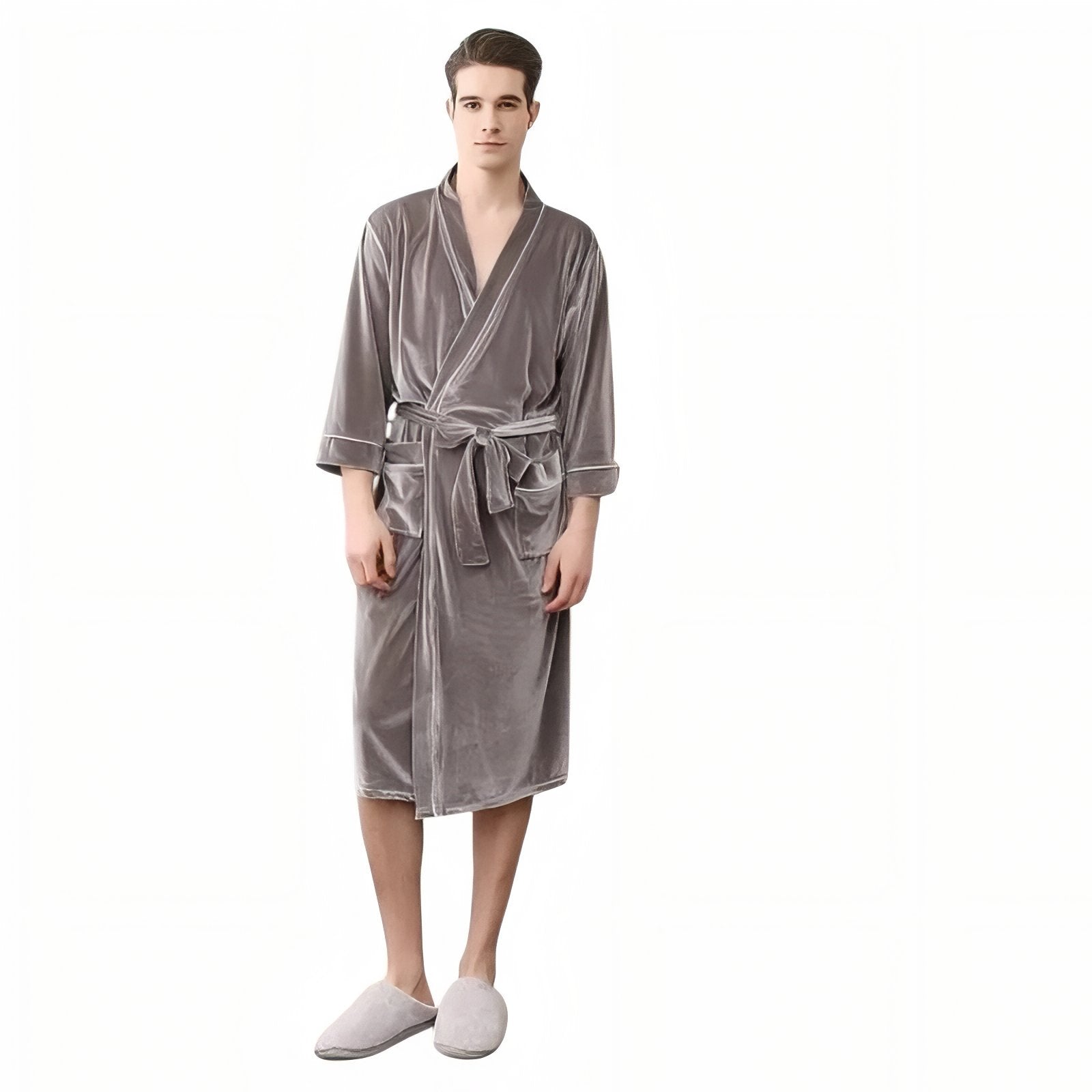 Peignoir Assorti Couple Gris Clair (Homme) M 