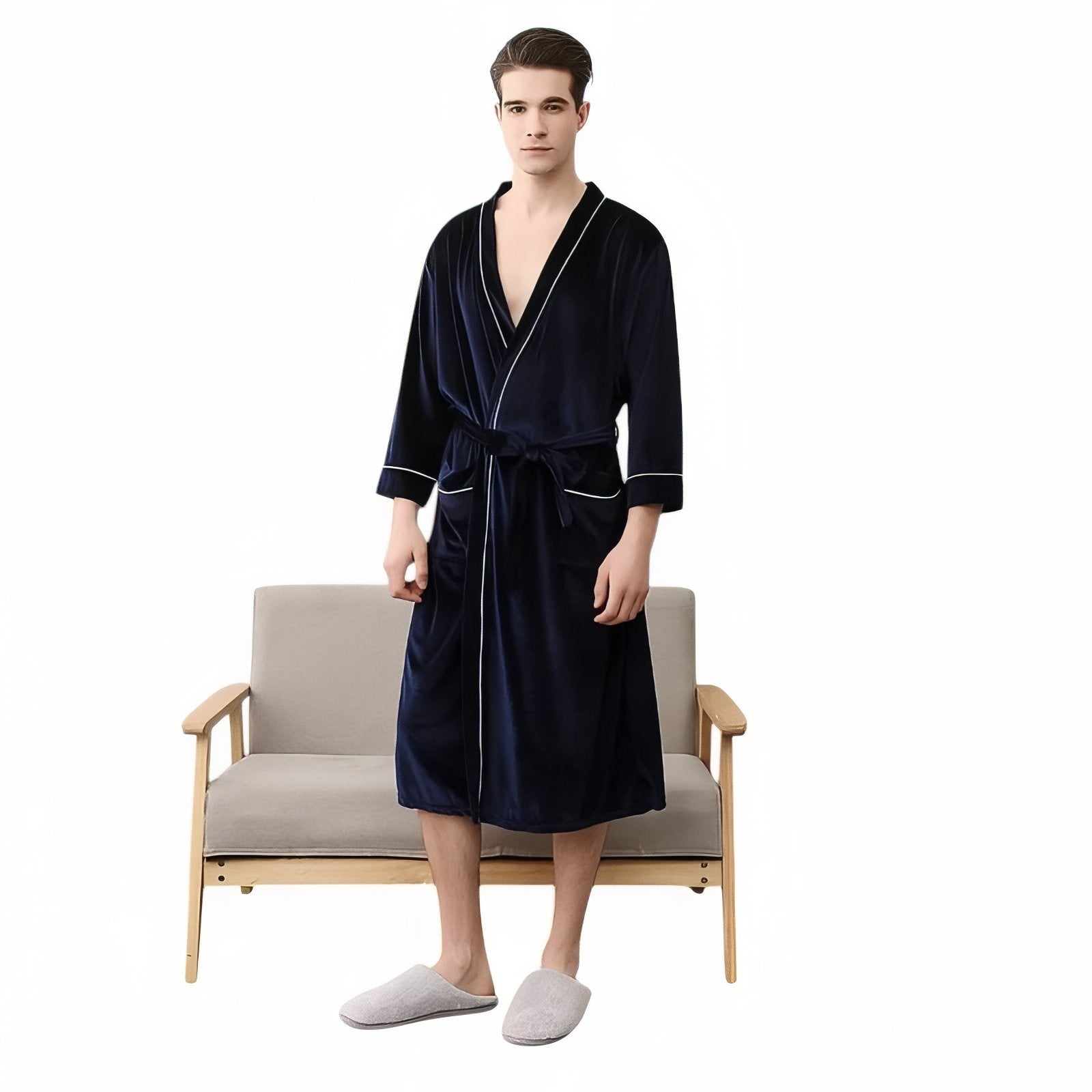 Peignoir Assorti Couple Bleu Marine (Homme) M 