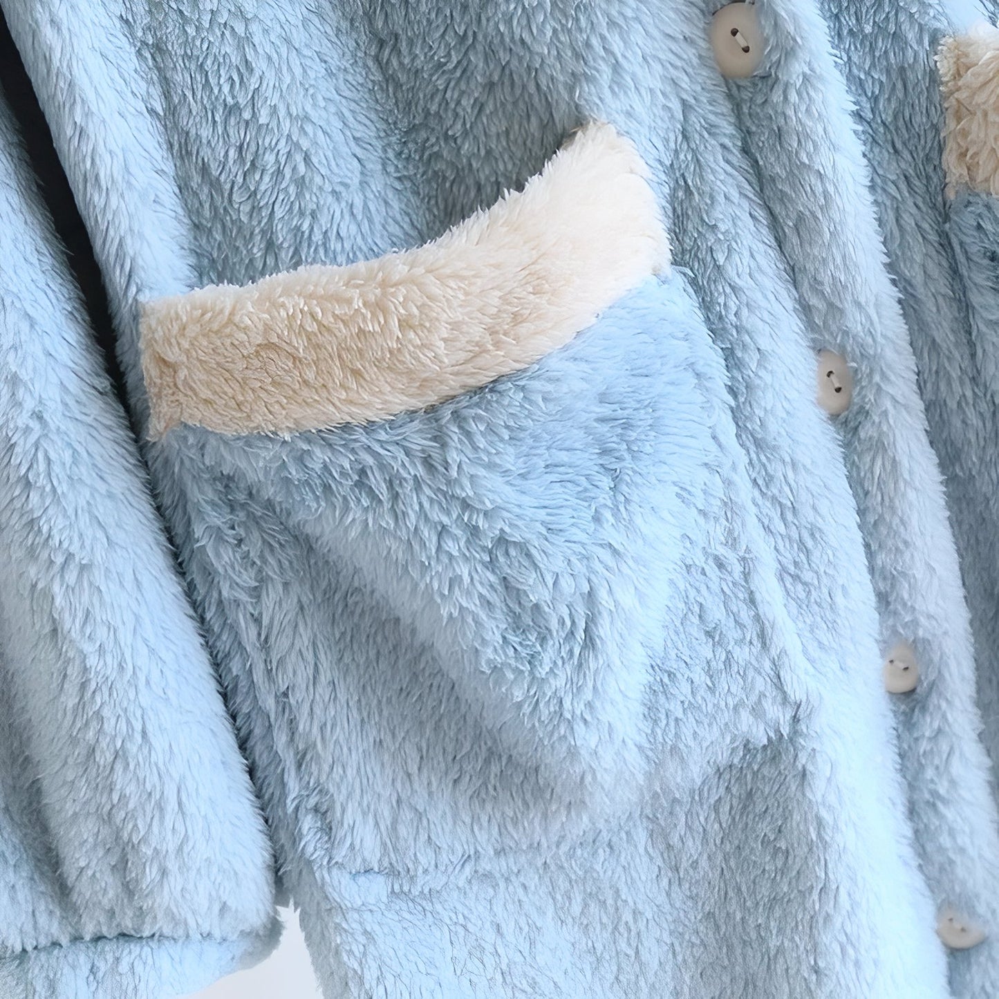 Peignoir en Polaire Femme avec Boutons 
