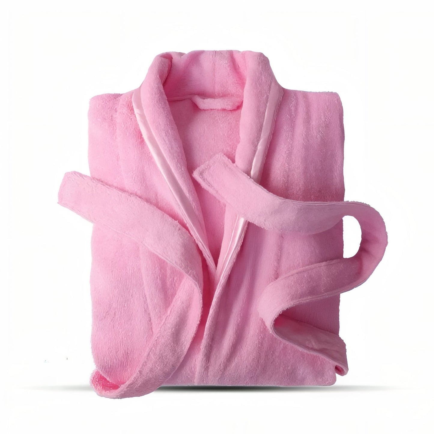 Peignoir Femme 100% Coton Rose (Col V - modèle 1) M 