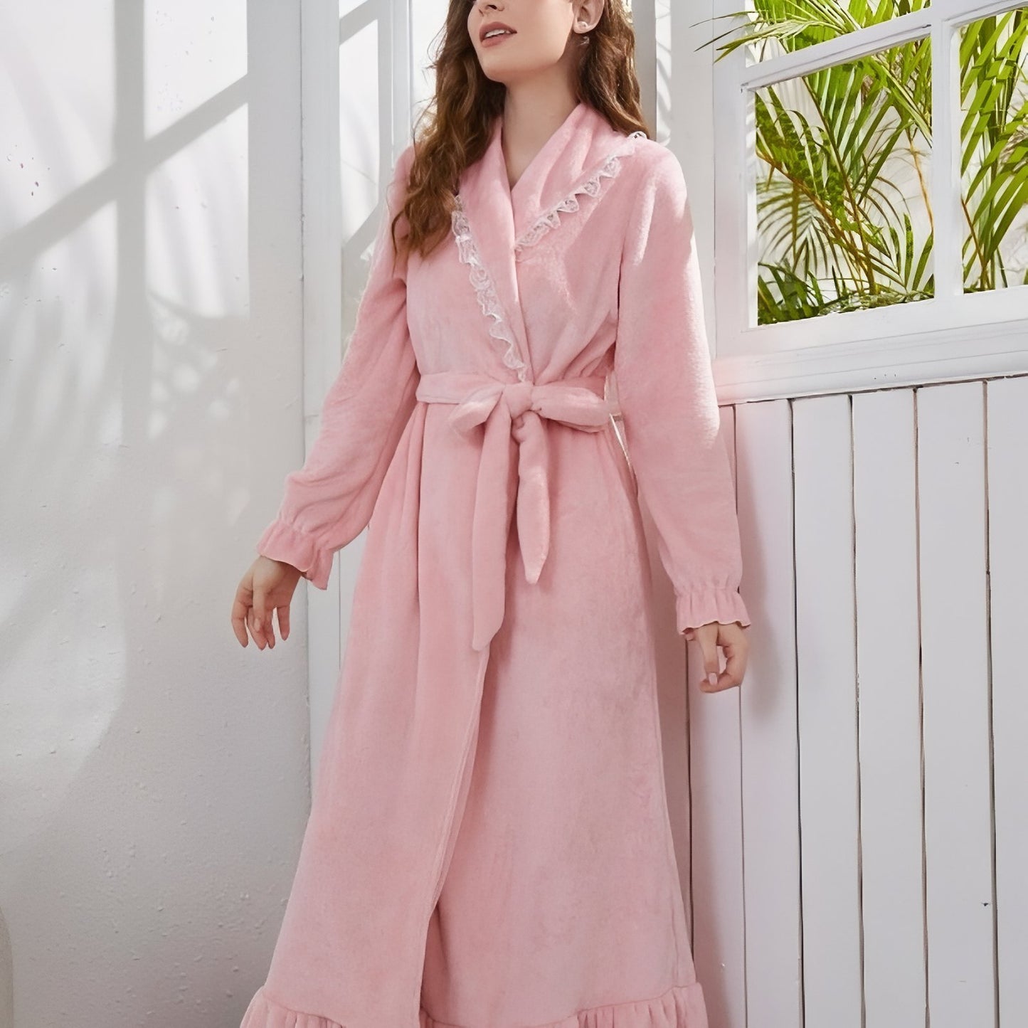 Peignoir Robe de Chambre Rose 