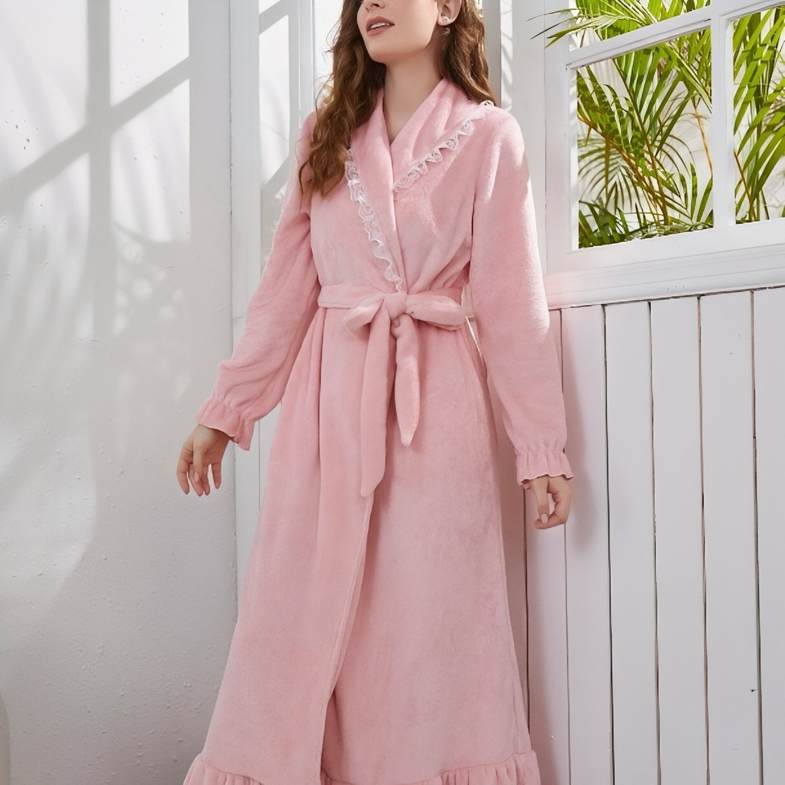 Peignoir Robe de Chambre Rose 