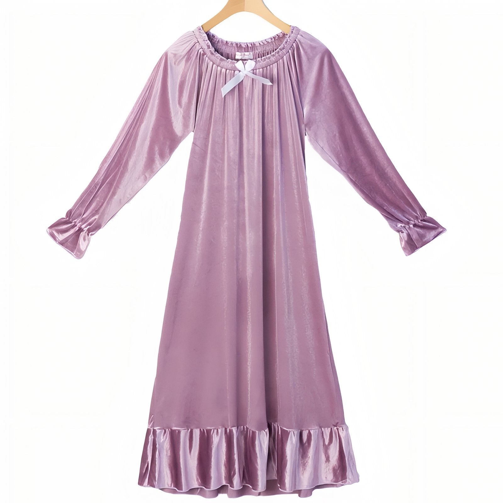 Robe de Nuit Romantique Violet Pâle M 