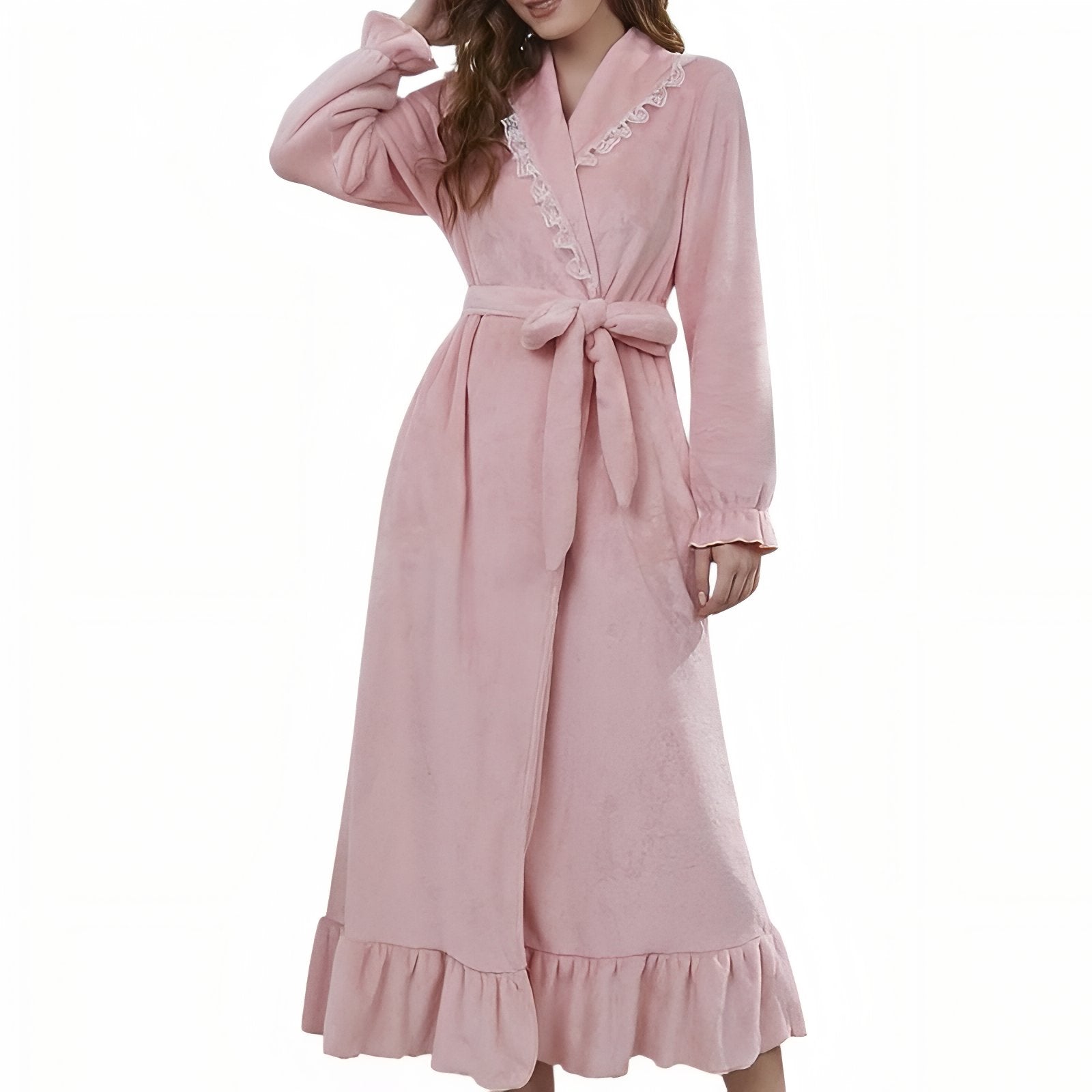 Peignoir Robe de Chambre Rose Rose Pâle S 