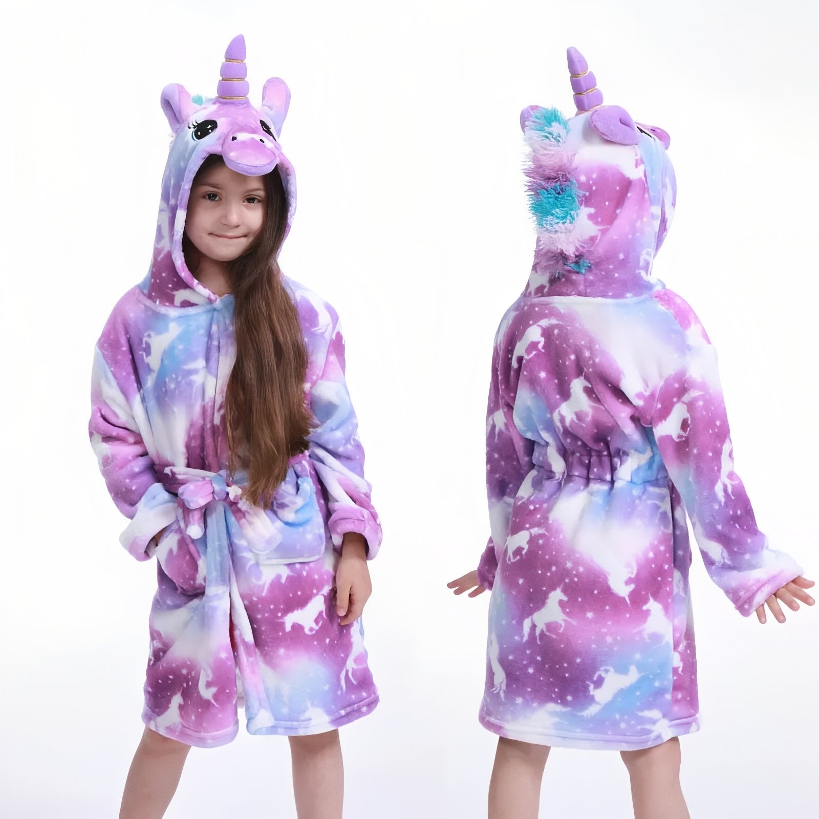 Peignoir Fille Licorne Violet et Bleu 100 cm (2-3ans) 
