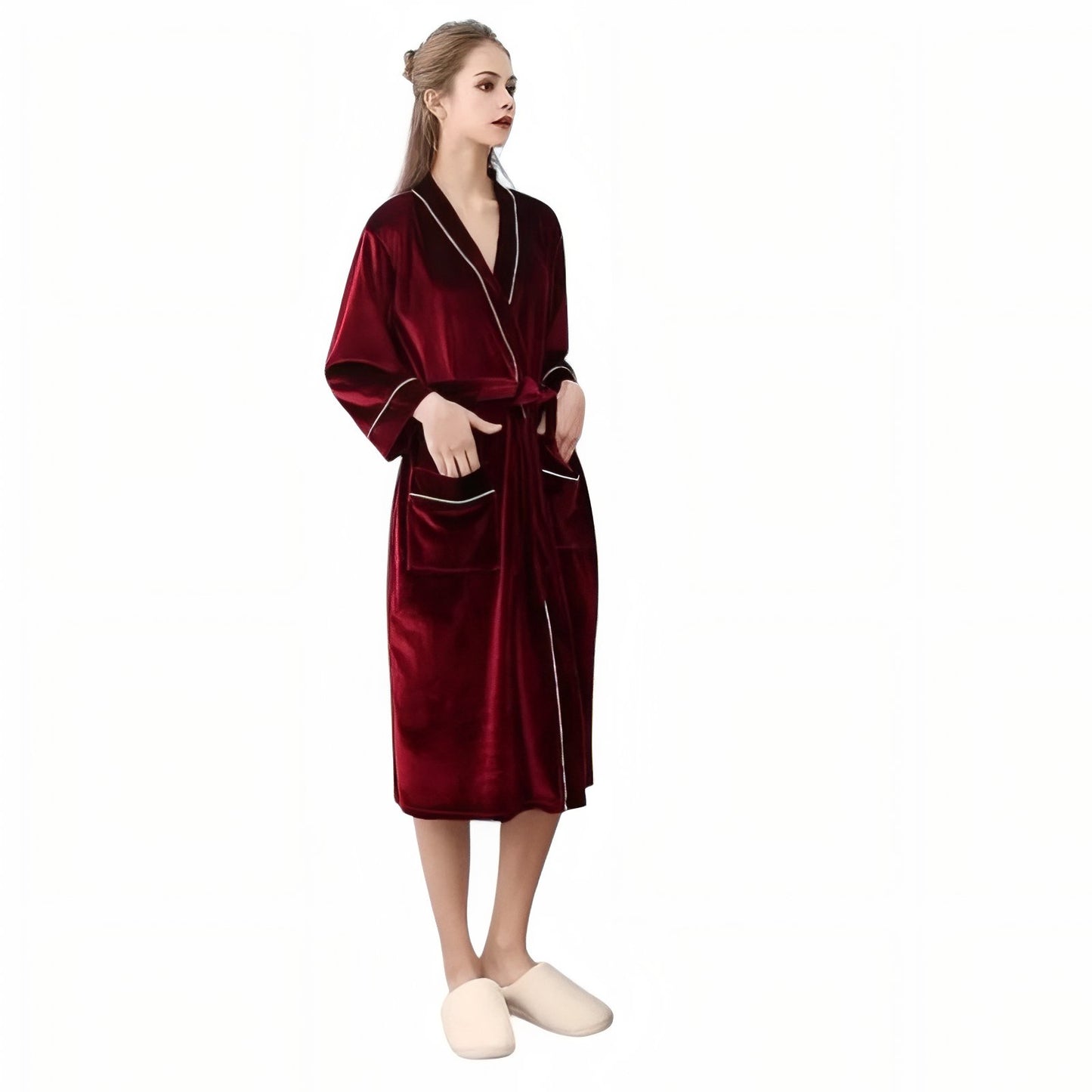 Peignoir Assorti Couple Bordeaux (Femme) M 