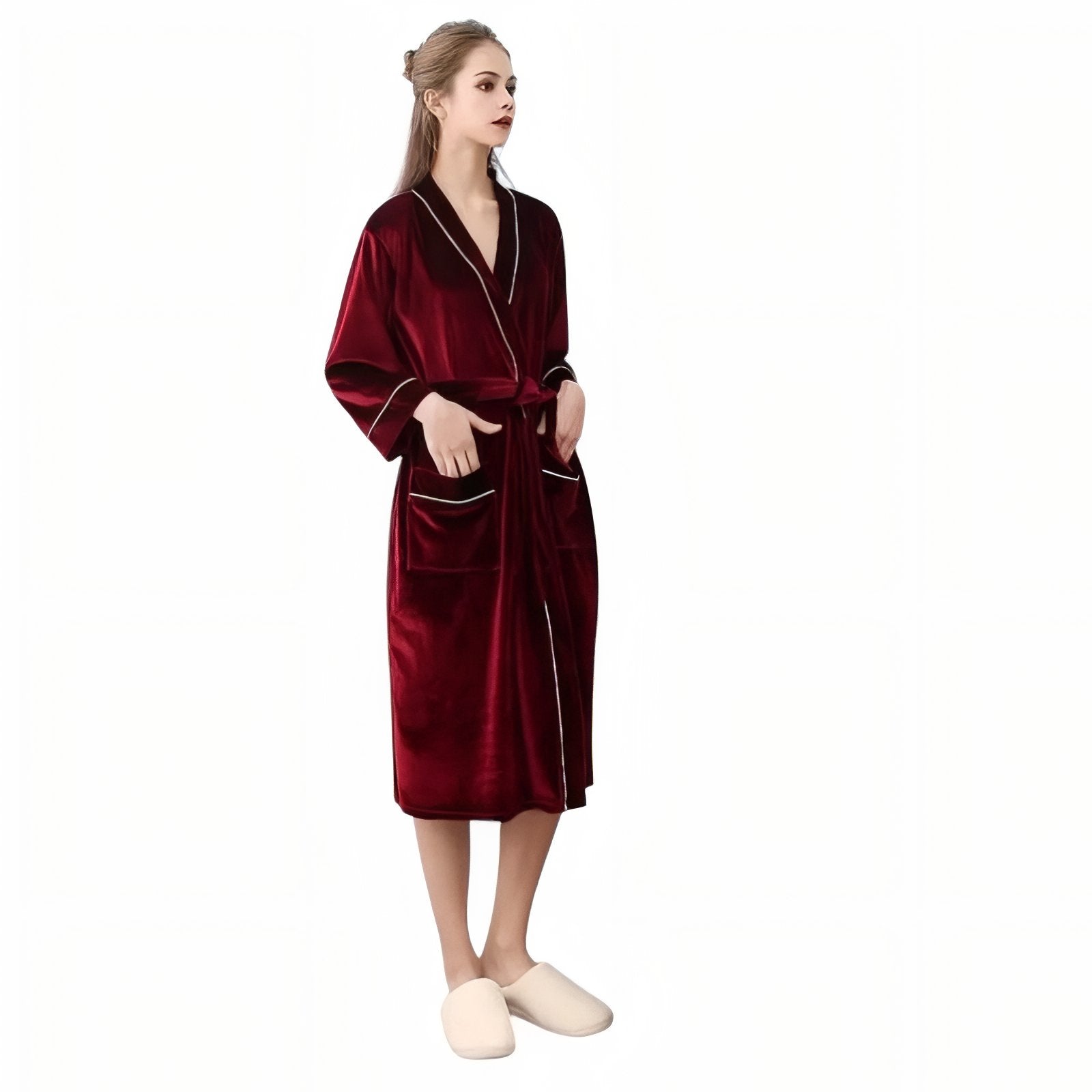 Peignoir Assorti Couple Bordeaux (Femme) M 