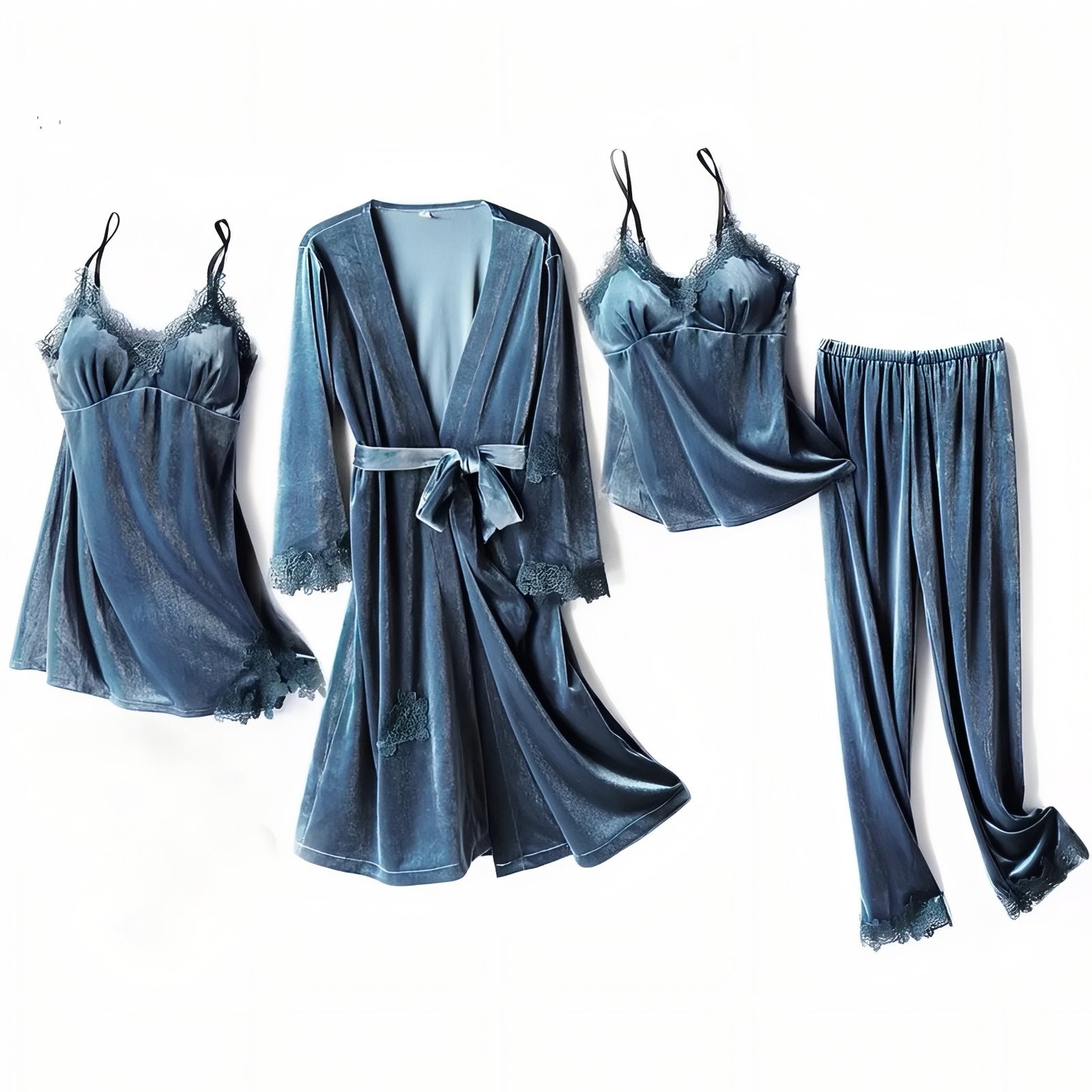 Nuisette Rétro Des Années 1950 Bleue - Seductor - Taille M - En Nylon Léger