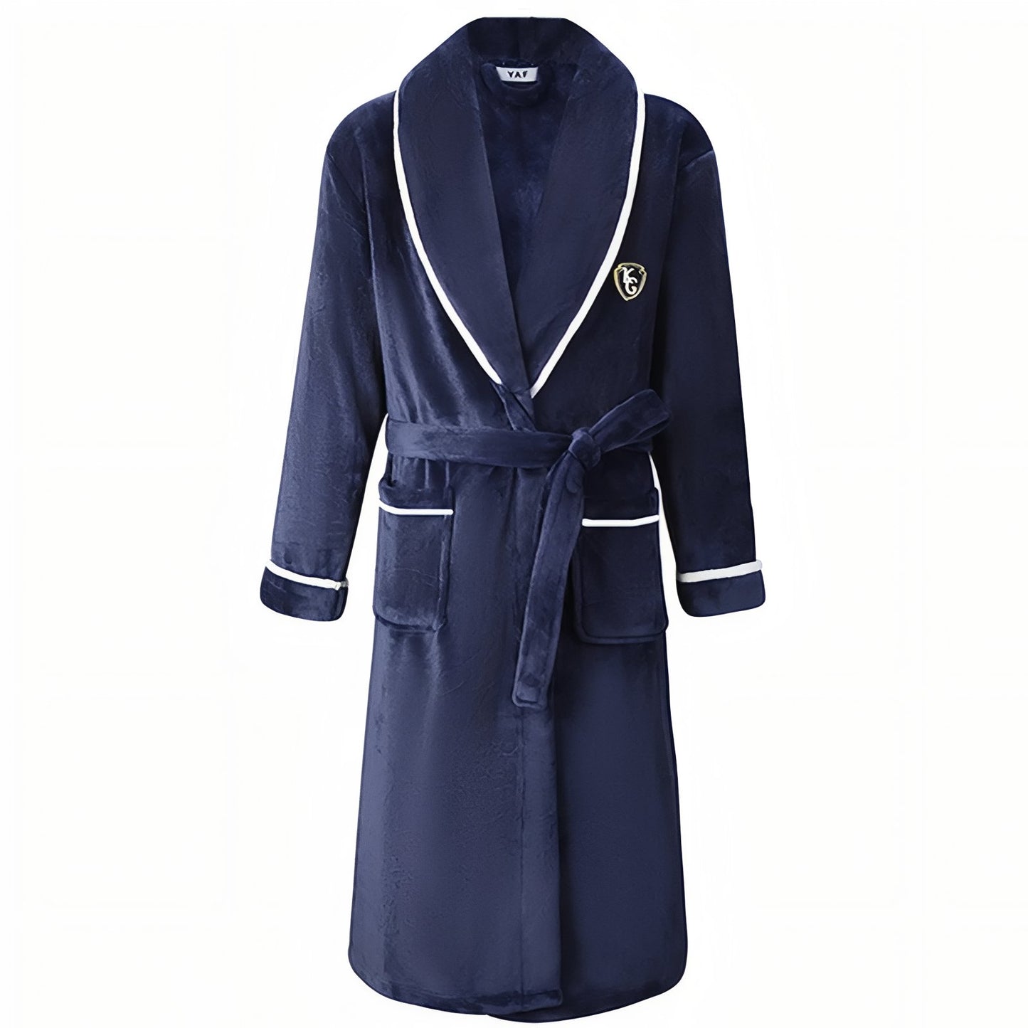 Peignoir Homme Doux et Chaud Bleu Marine avec Liseré M 