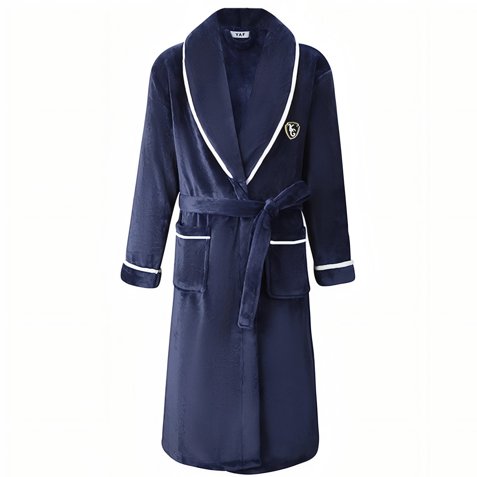 Peignoir Homme Doux et Chaud Bleu Marine avec Liseré M 