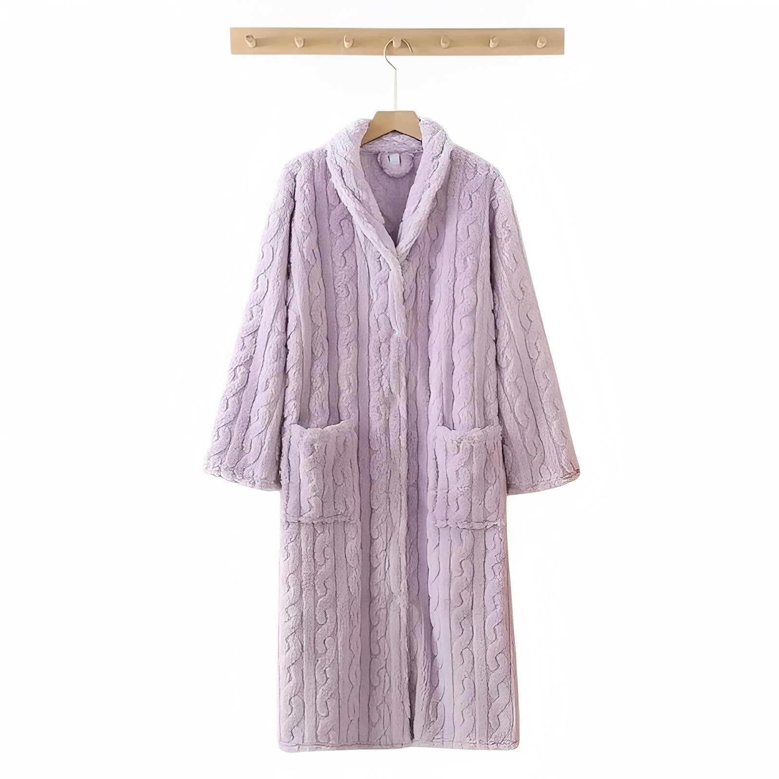 Jolie Robe de Chambre à Boutons Femme Lavande M 